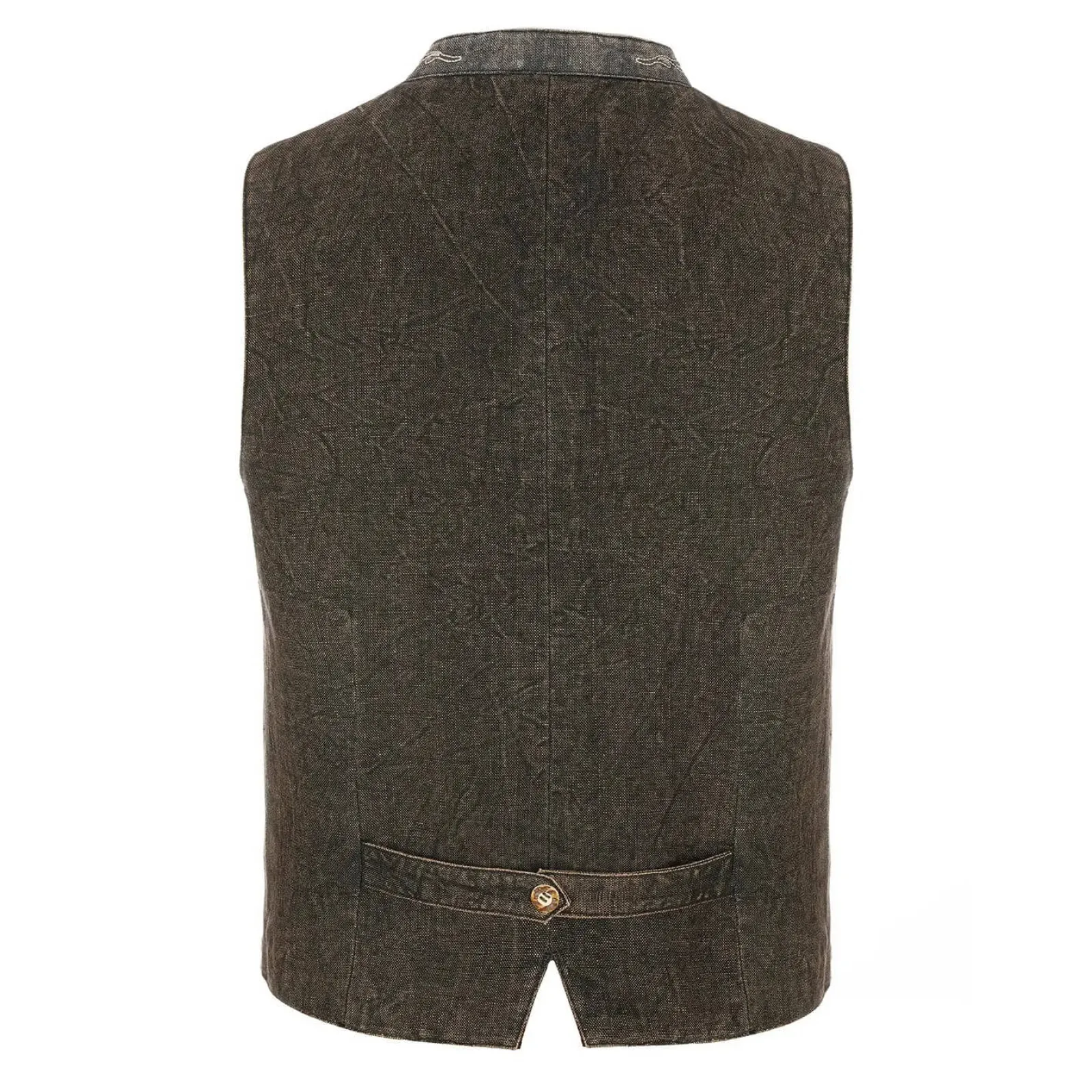Zillertaler Trachtenwelt Herren Gilet "Henry", Stone Braun Discount