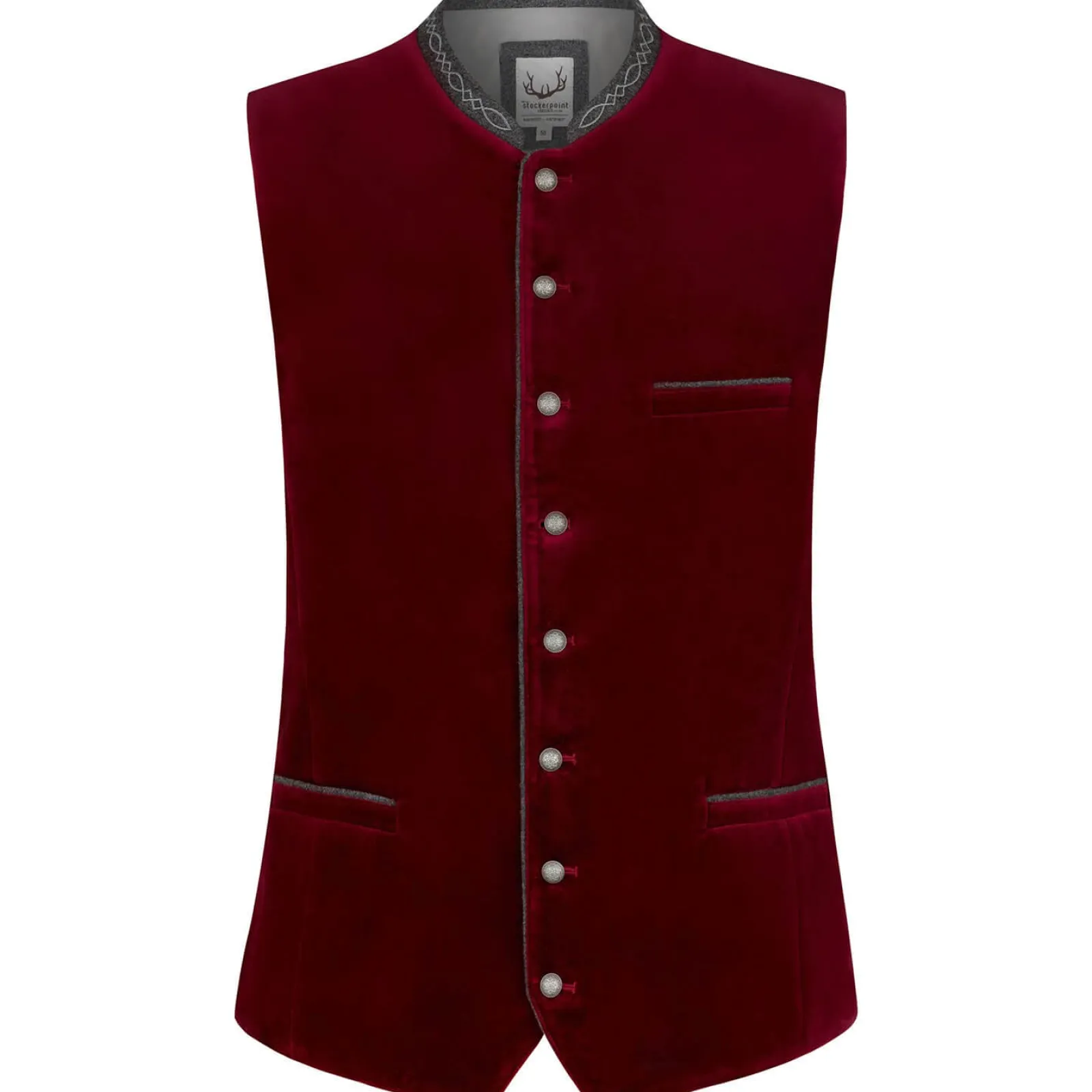 Zillertaler Trachtenwelt Herren Gilet "Lorenzo", Bordeaux Rot Best