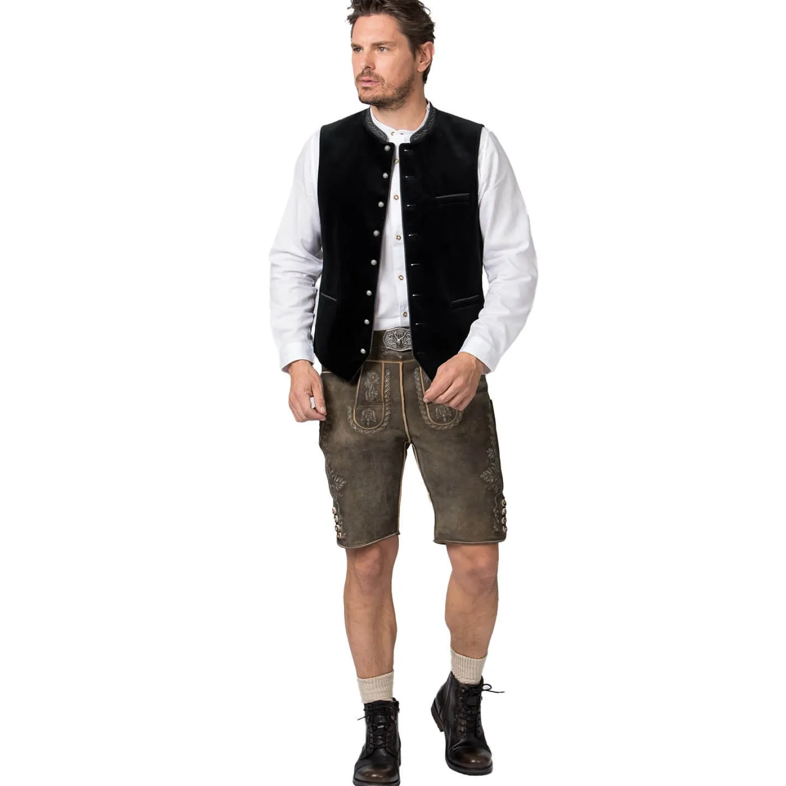 Zillertaler Trachtenwelt Herren Gilet "Lorenzo", Schwarz New