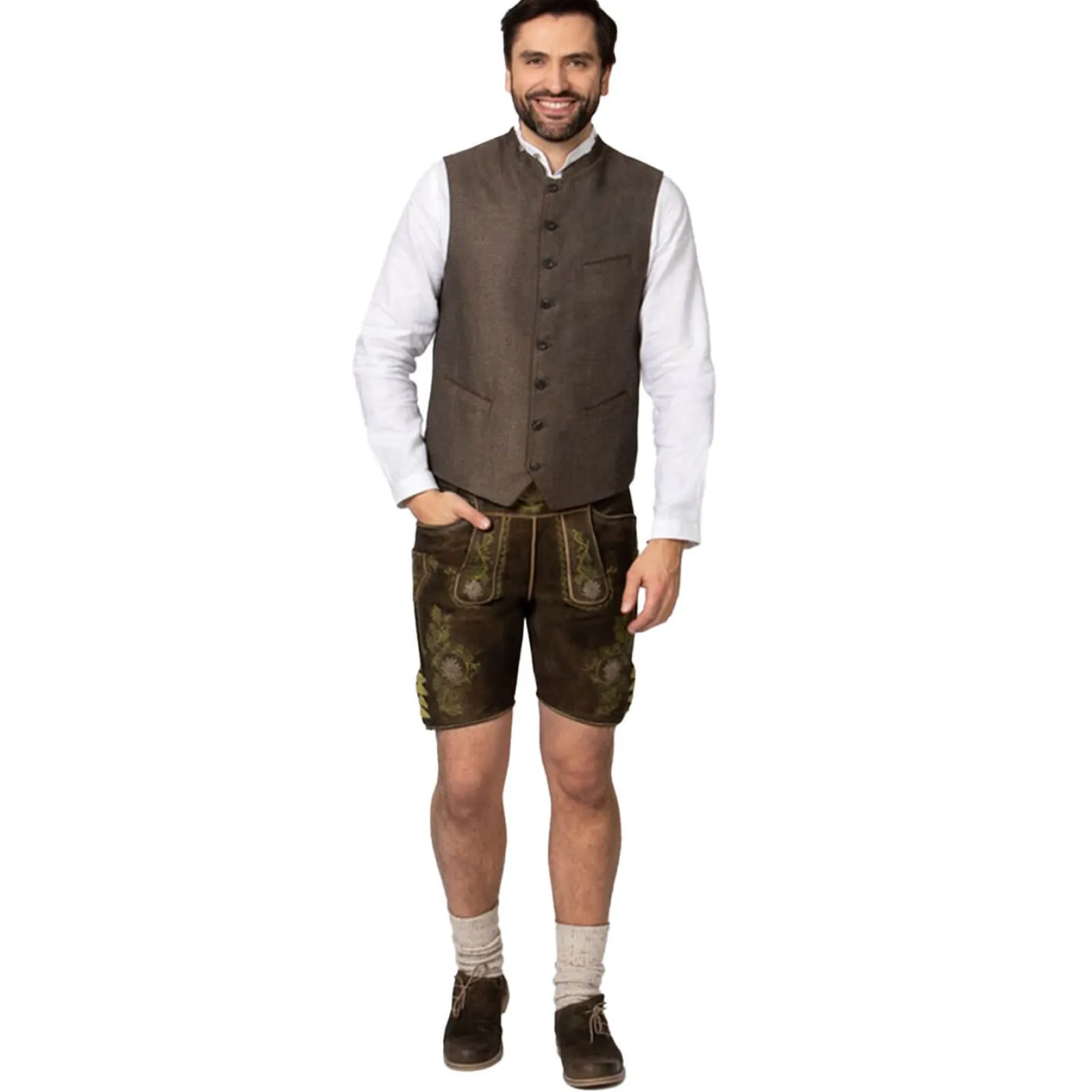 Zillertaler Trachtenwelt Herren Gilet "Ottavio", Braun Online