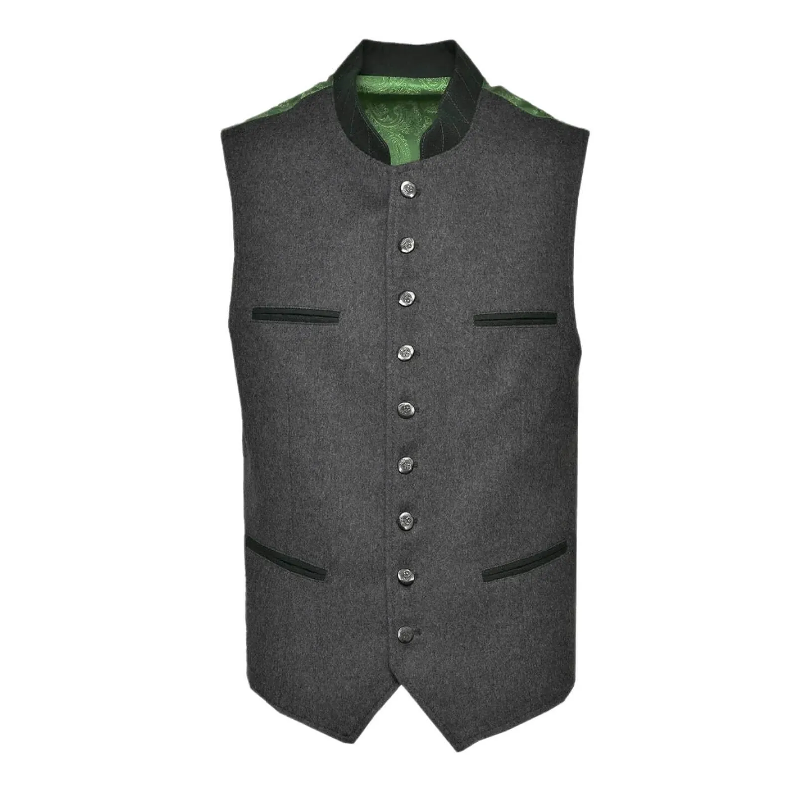 Zillertaler Trachtenwelt Herren Gilet "Steiermark", -Grün Grau Online