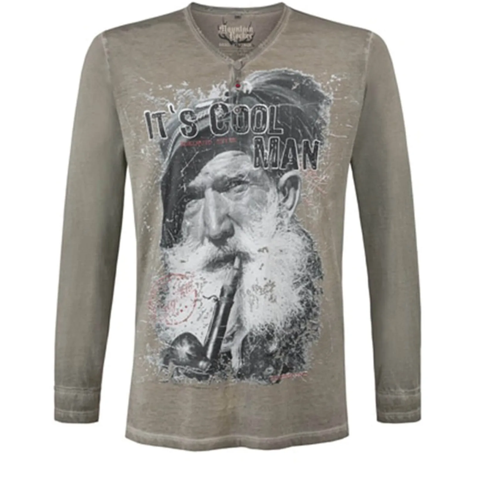 Zillertaler Trachtenwelt Herren Langarmshirt "Coolman" Braun Outlet
