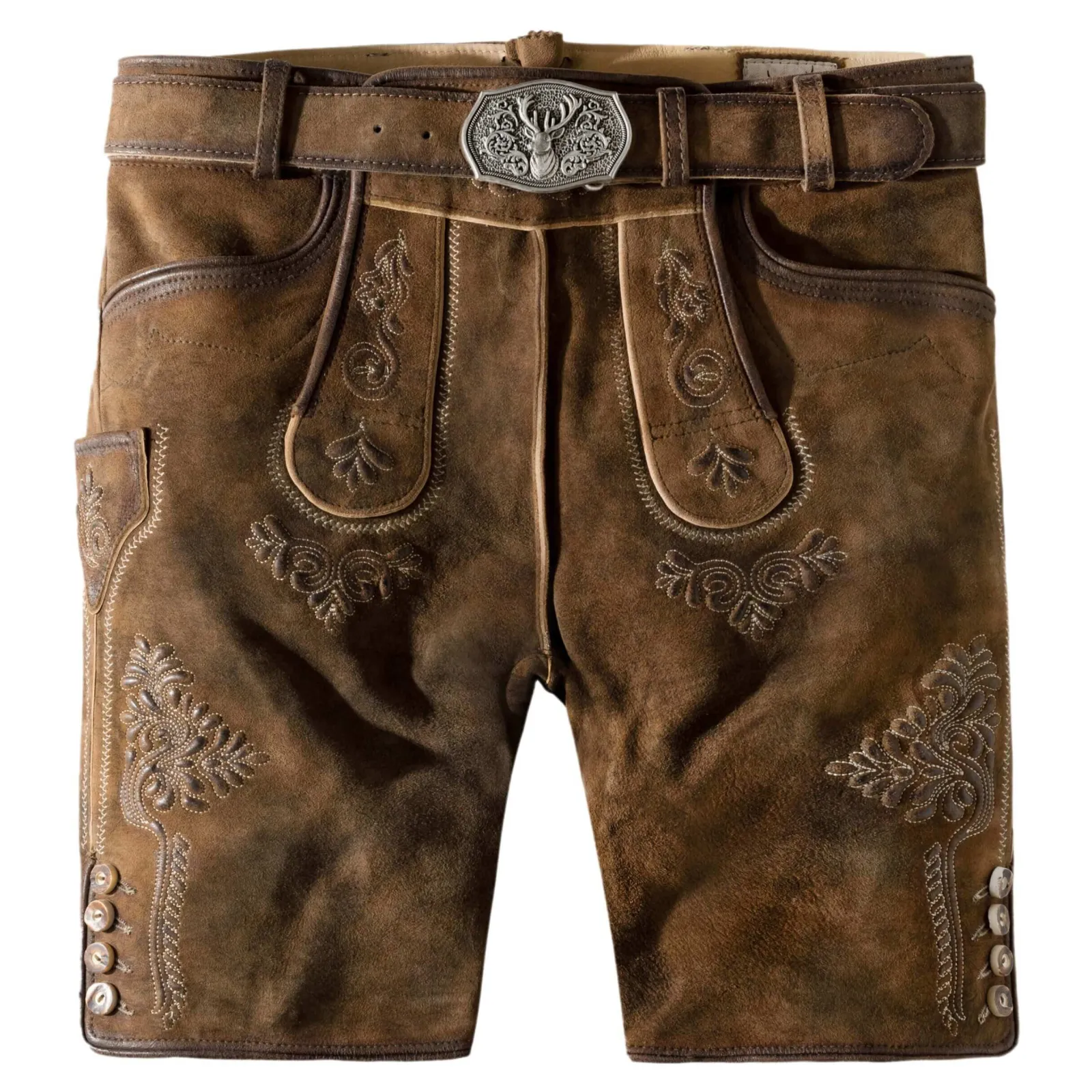 Zillertaler Trachtenwelt Herren Lederhose "Bertram", , Gespeckt Braun Discount