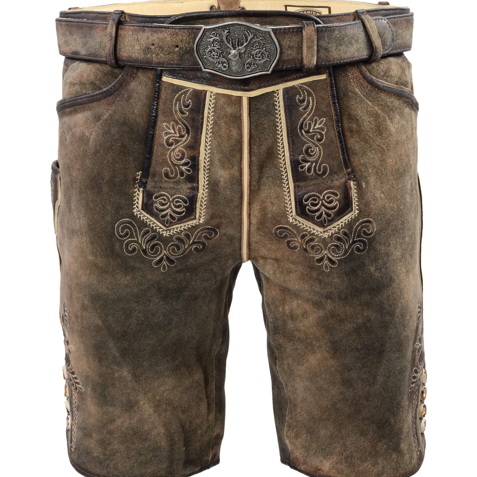 Zillertaler Trachtenwelt Herren Lederhose "Bob 803", Braun Discount