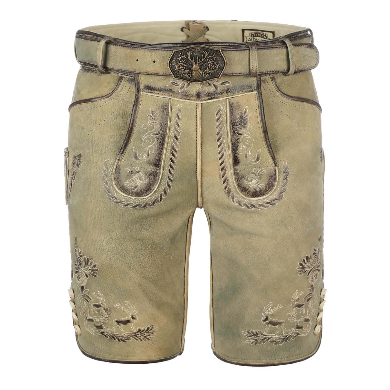 Zillertaler Trachtenwelt Herren Lederhose "Leon", Hell Braun Fashion