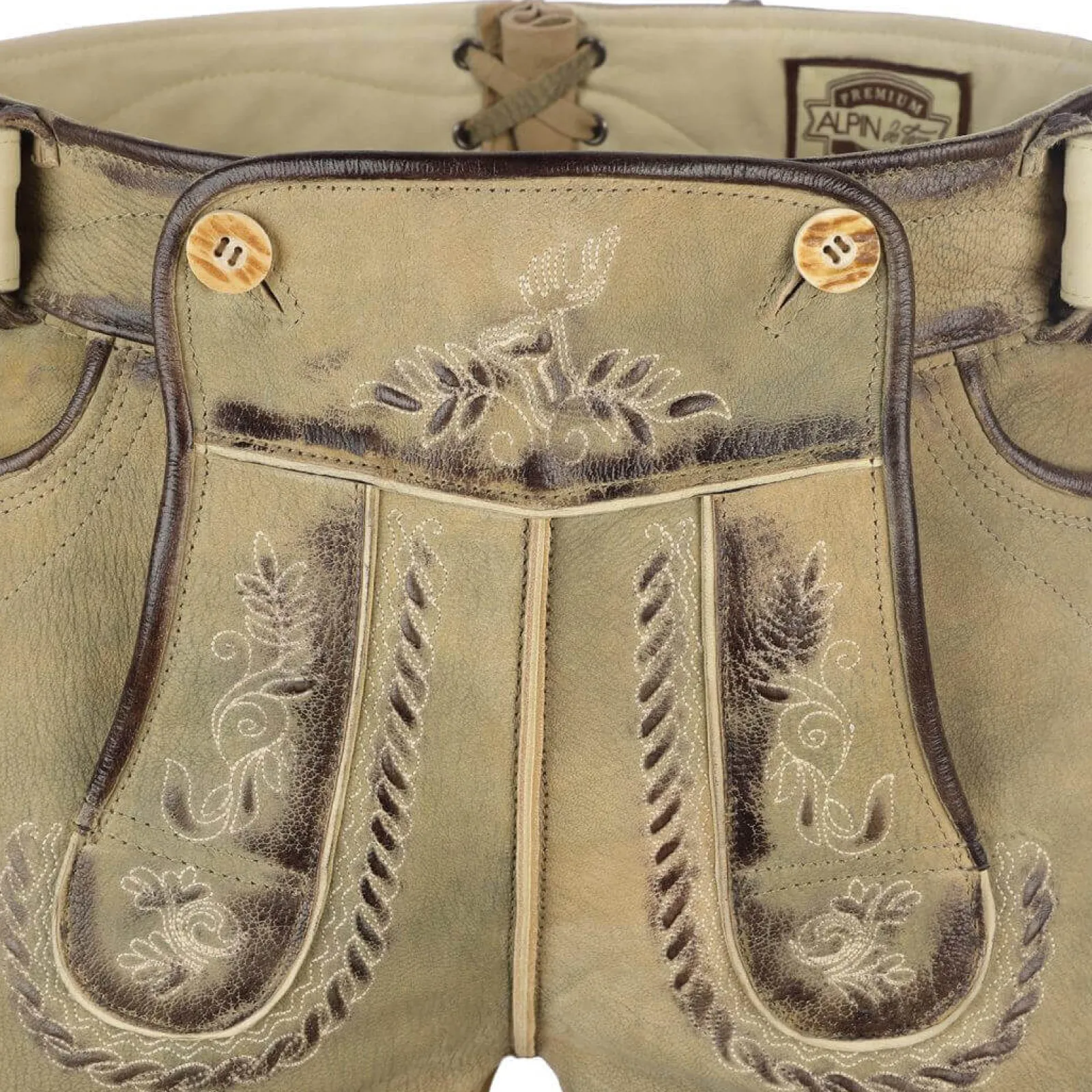 Zillertaler Trachtenwelt Herren Lederhose "Leon", Hell Braun Fashion