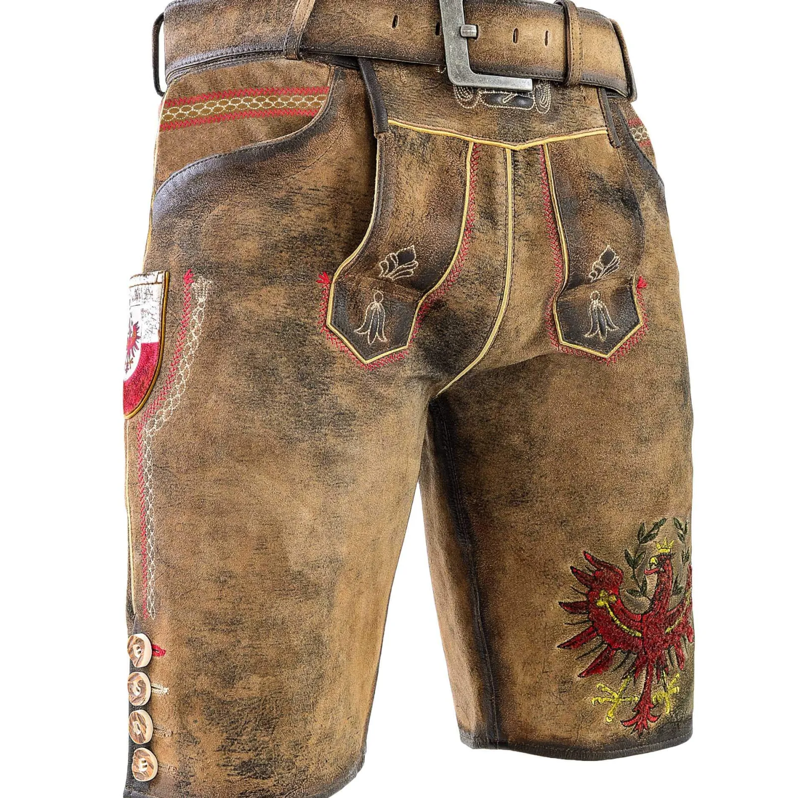 Zillertaler Trachtenwelt Herren Lederhose "Tirol", Braun Shop