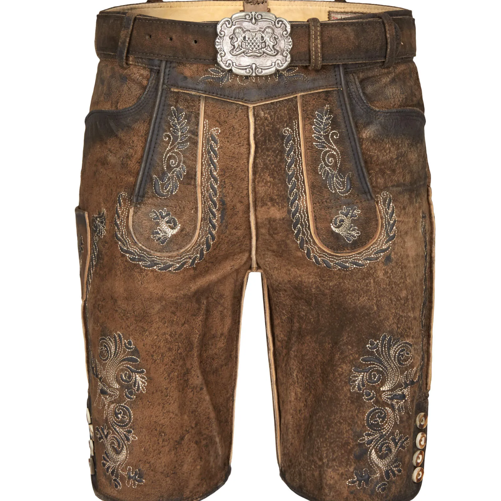 Zillertaler Trachtenwelt Herren Lederhose "Tommy", Stein geäscht Braun Best