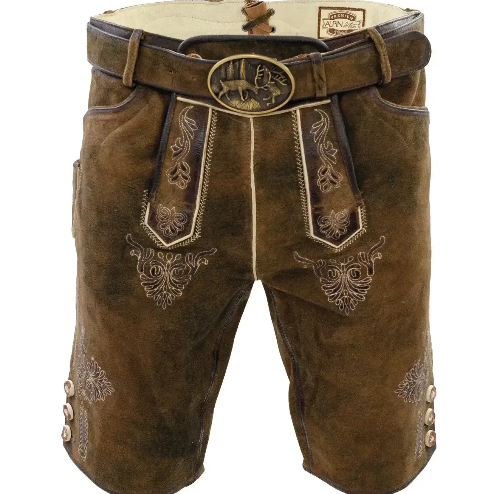 Zillertaler Trachtenwelt Herren Lederhose "Torro", Braun Clearance