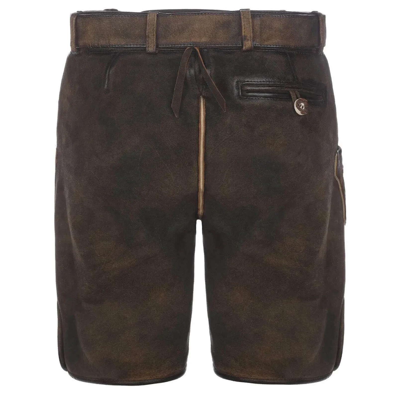 Zillertaler Trachtenwelt Herren Lederhose "Ulrich", Dunkel Braun Hot