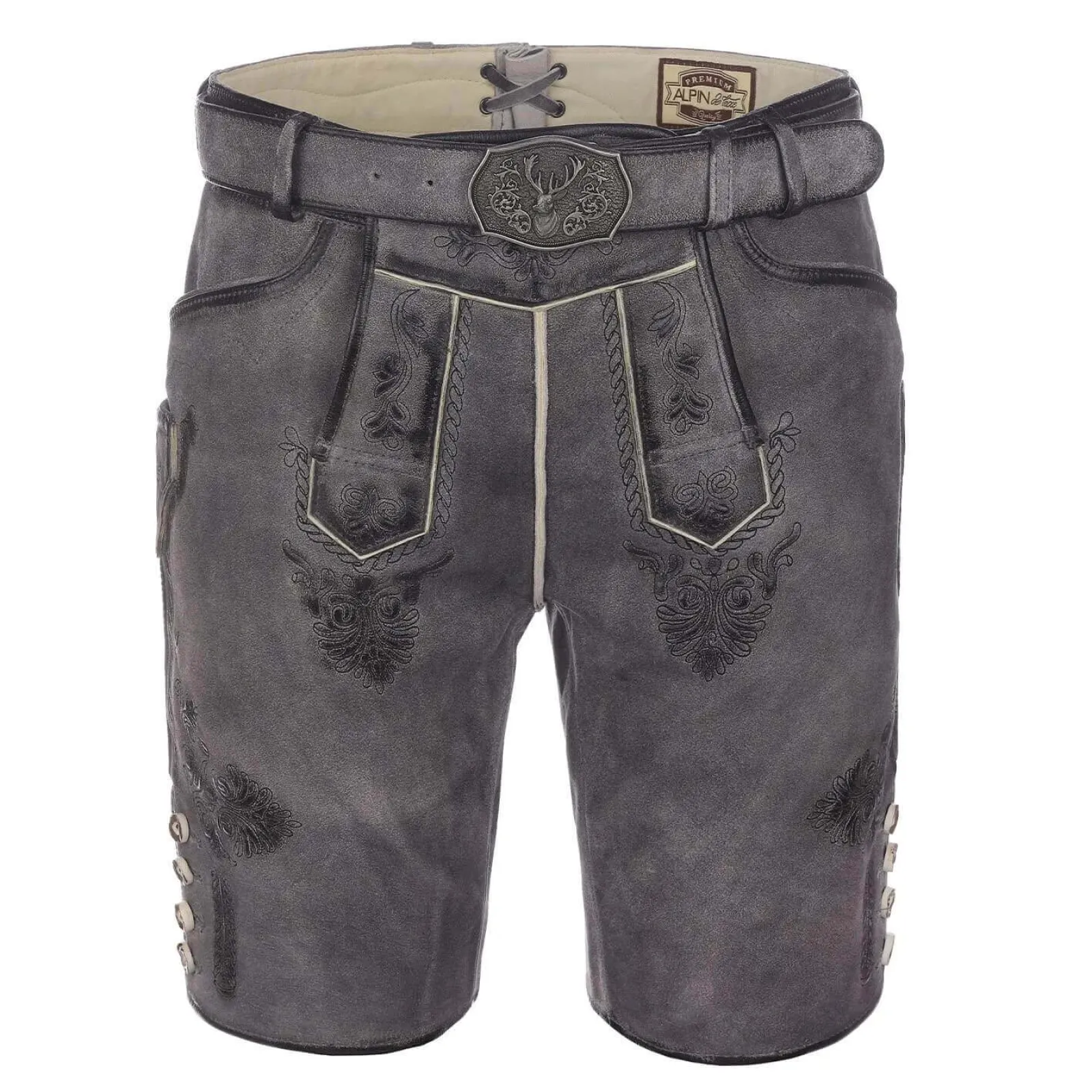 Zillertaler Trachtenwelt Herren Lederhose "Volkar", Grau Shop