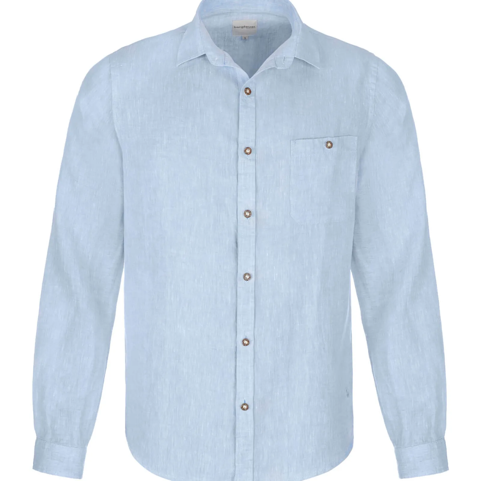 Zillertaler Trachtenwelt Herren Leinenhemd "Vincent", Hell Blau Cheap