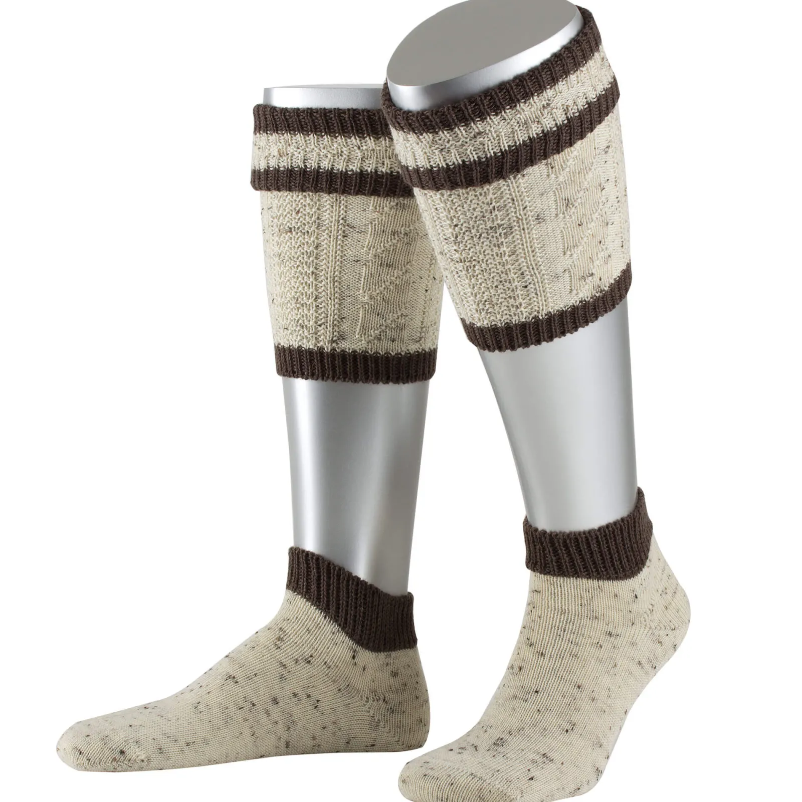 Zillertaler Trachtenwelt Herren Loferl-Set Loden-Tweed 2-teilig, Naturmeliert-Braun Beige Best