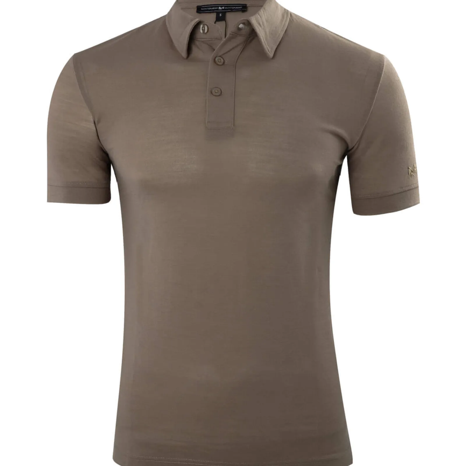 Zillertaler Trachtenwelt Herren Merino Poloshirt "Falko", Khaki Braun Sale