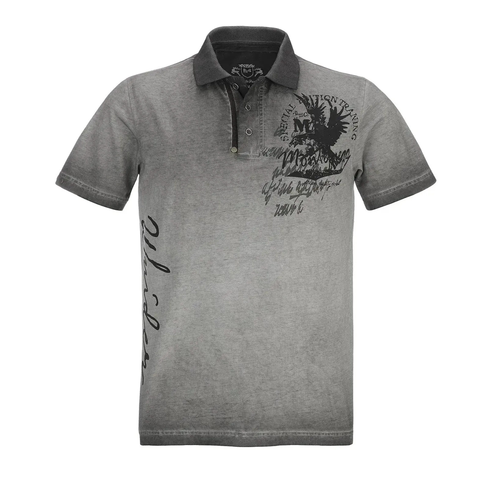 Zillertaler Trachtenwelt Herren Poloshirt "Apollo", Grau Fashion