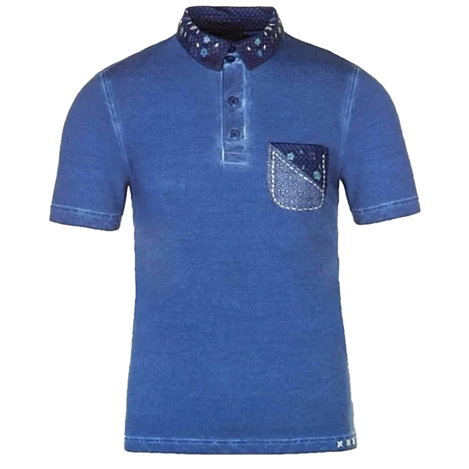 Zillertaler Trachtenwelt Herren Poloshirt "Baldo", (Restgrößen) Blau Fashion