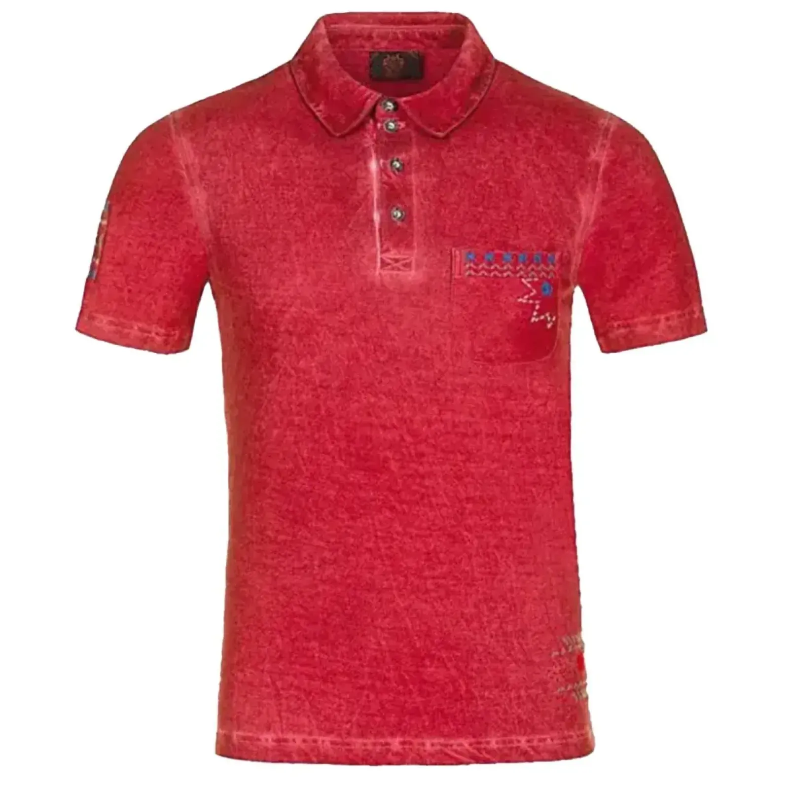 Zillertaler Trachtenwelt Herren Poloshirt "Cambin", (Restgrößen) Rot New