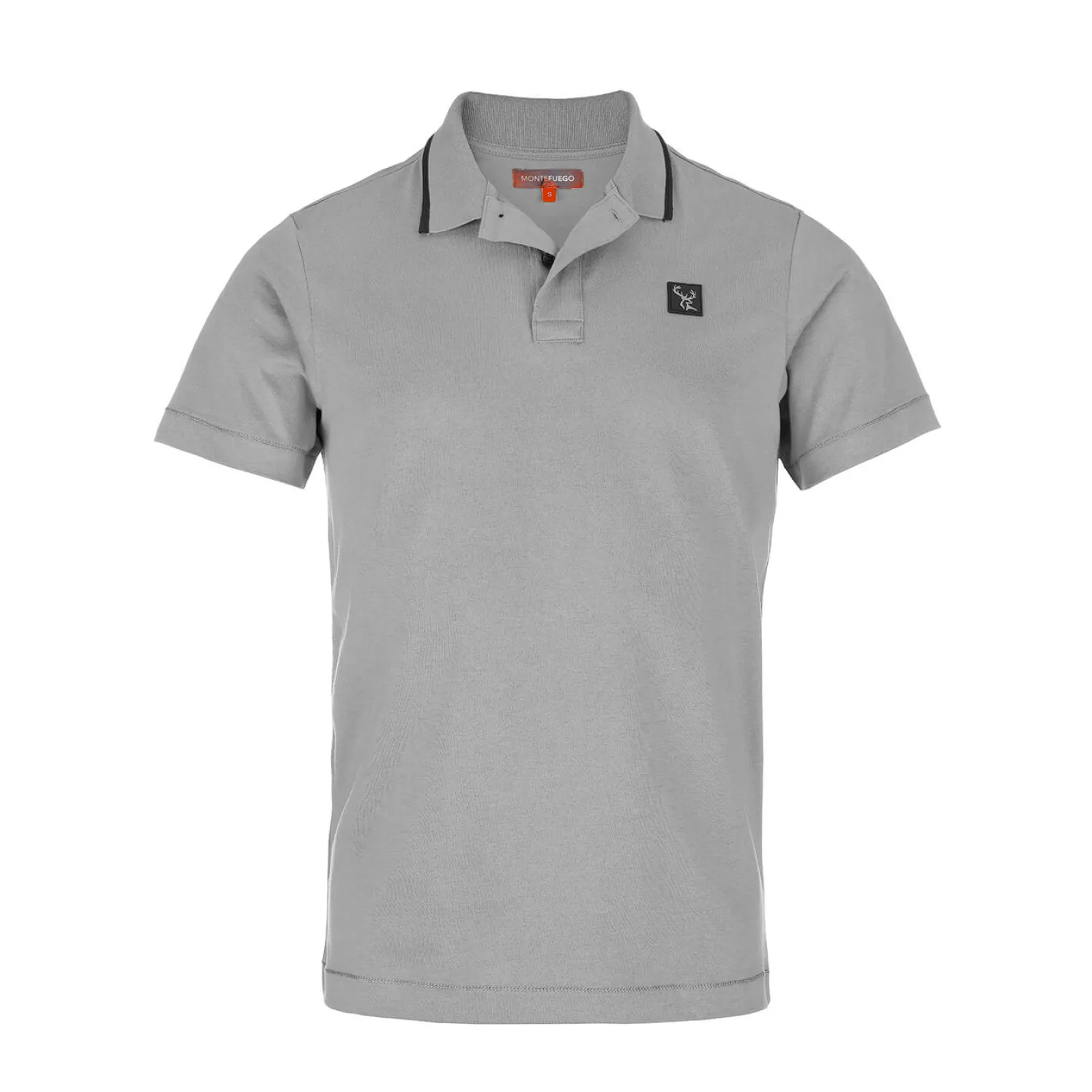 Zillertaler Trachtenwelt Herren Poloshirt mit Hirsch-Logo, Grau Sale