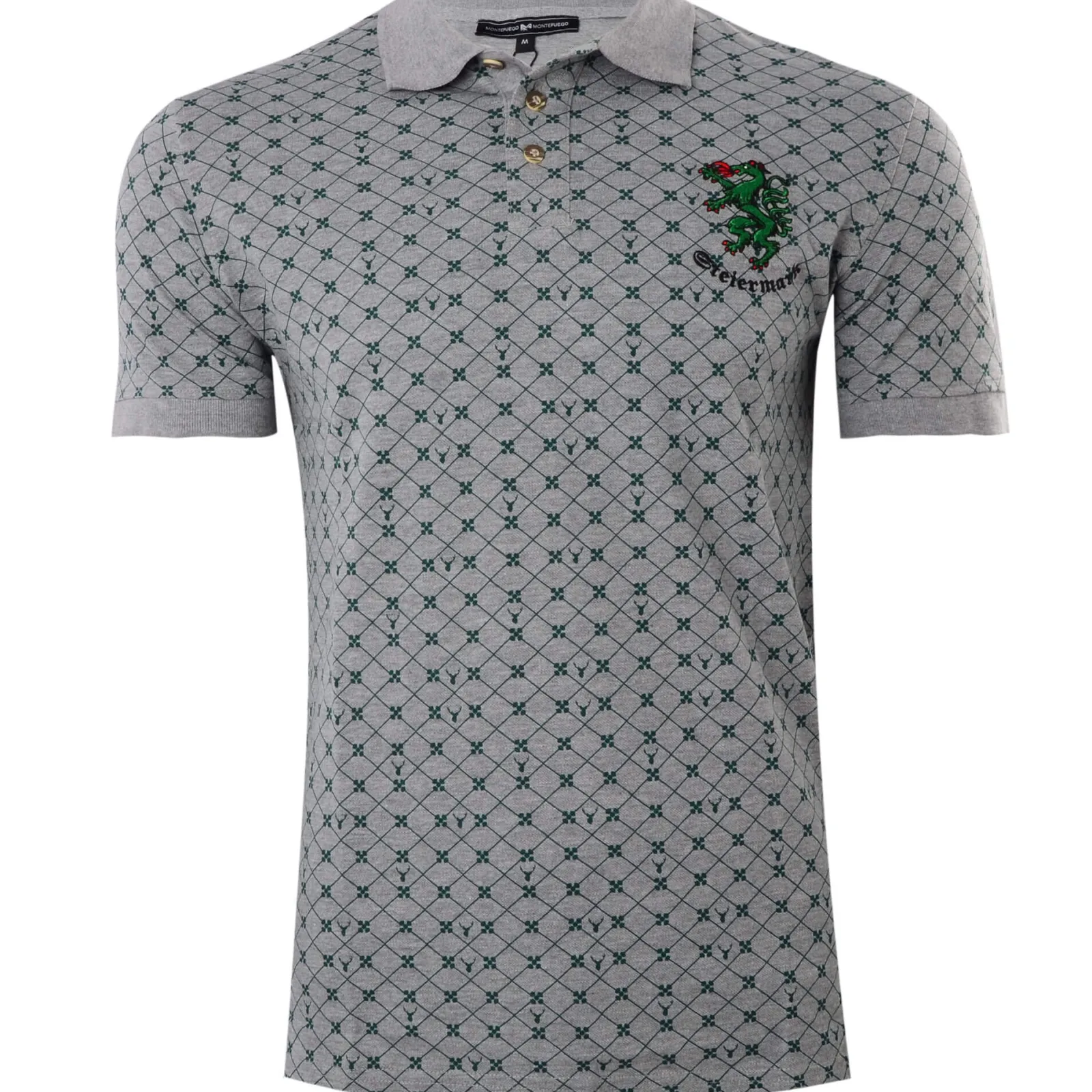 Zillertaler Trachtenwelt Herren Poloshirt "Steiermark", Grau Flash Sale
