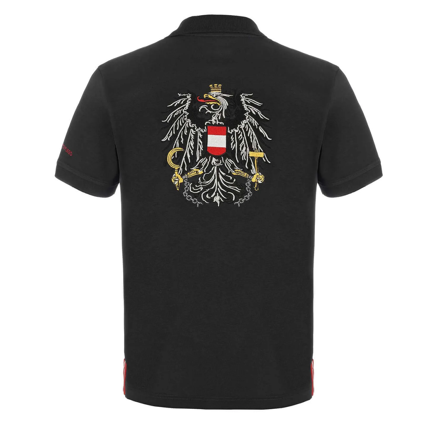 Zillertaler Trachtenwelt Herren Poloshirt "Österreich", Schwarz Cheap