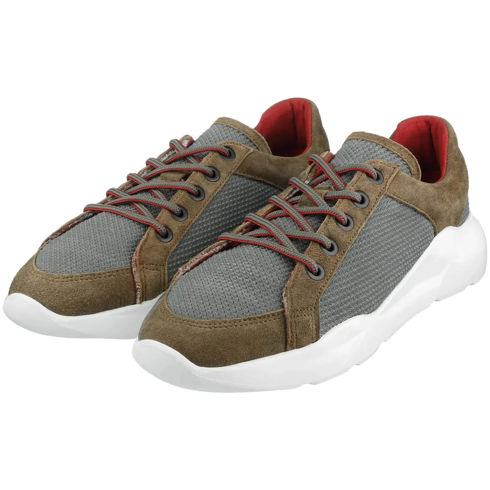 Zillertaler Trachtenwelt Herren Sneaker "Oben", Grau- Braun Sale