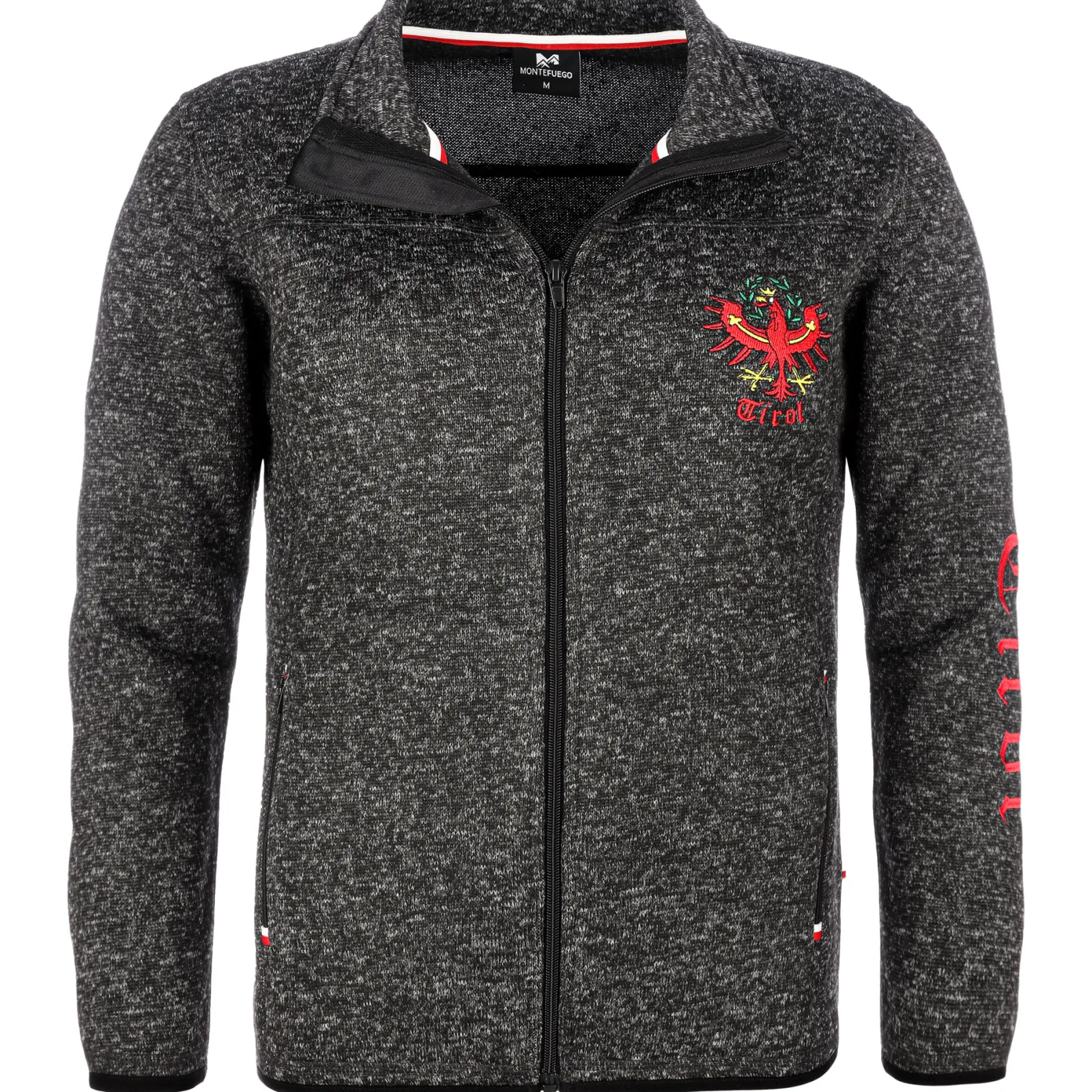 Zillertaler Trachtenwelt Herren Strickfleece Jacke "Tirol", Anthrazit Grau Shop