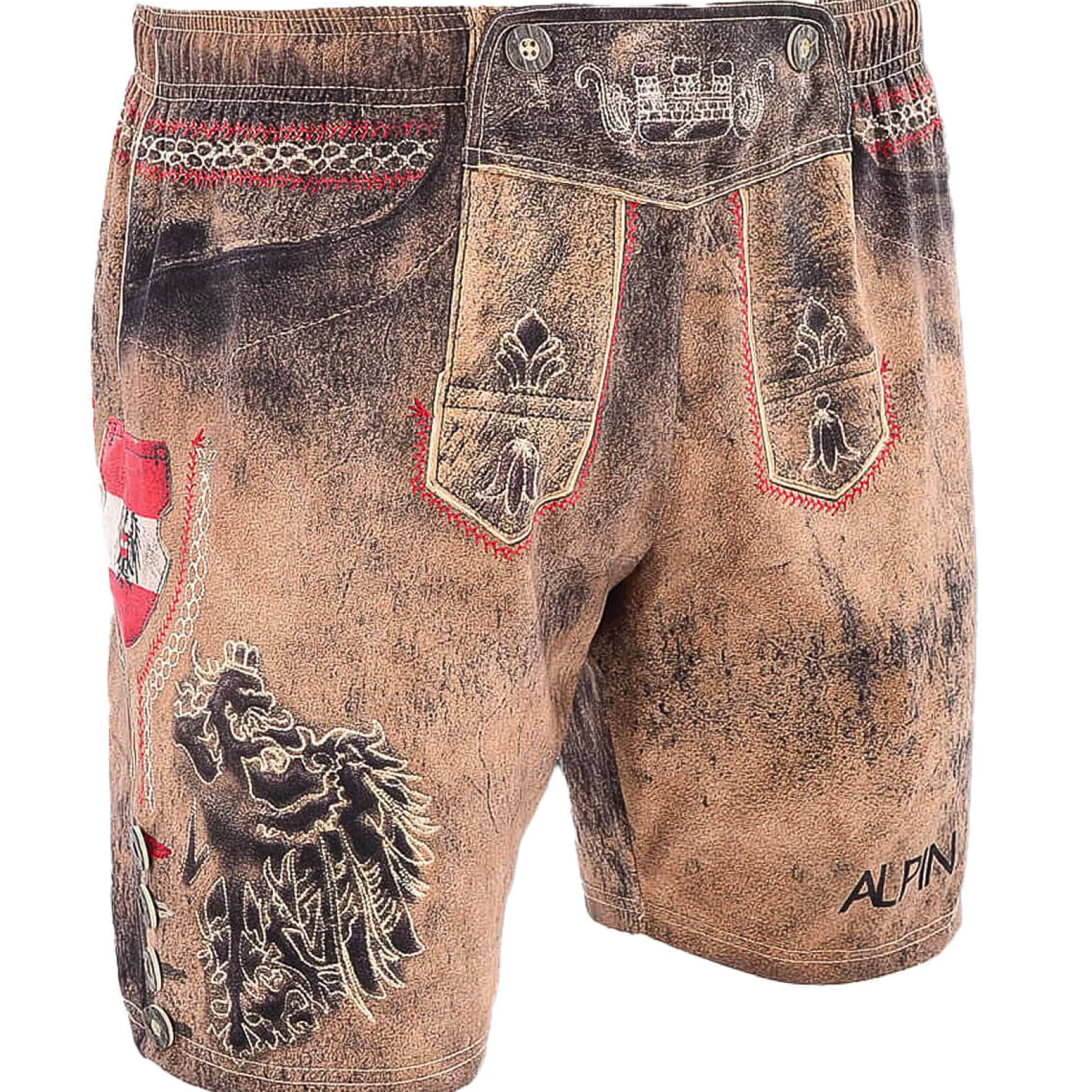 Zillertaler Trachtenwelt Herren Trachten Badehose "Österreich", Braun Store