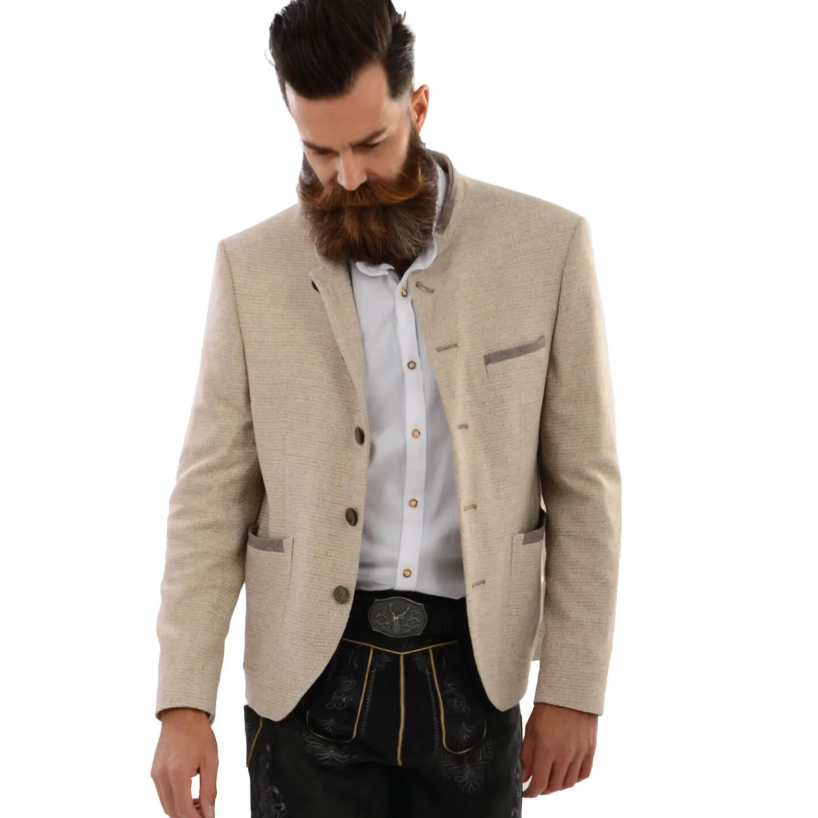Zillertaler Trachtenwelt Herren Trachtenjacke "Franzl", Beige Online
