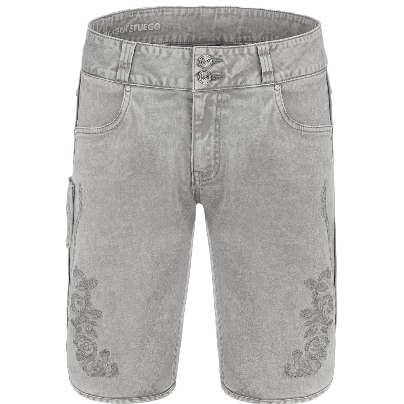 Zillertaler Trachtenwelt Herren Trachtenjeans ohne Latz, Grau New