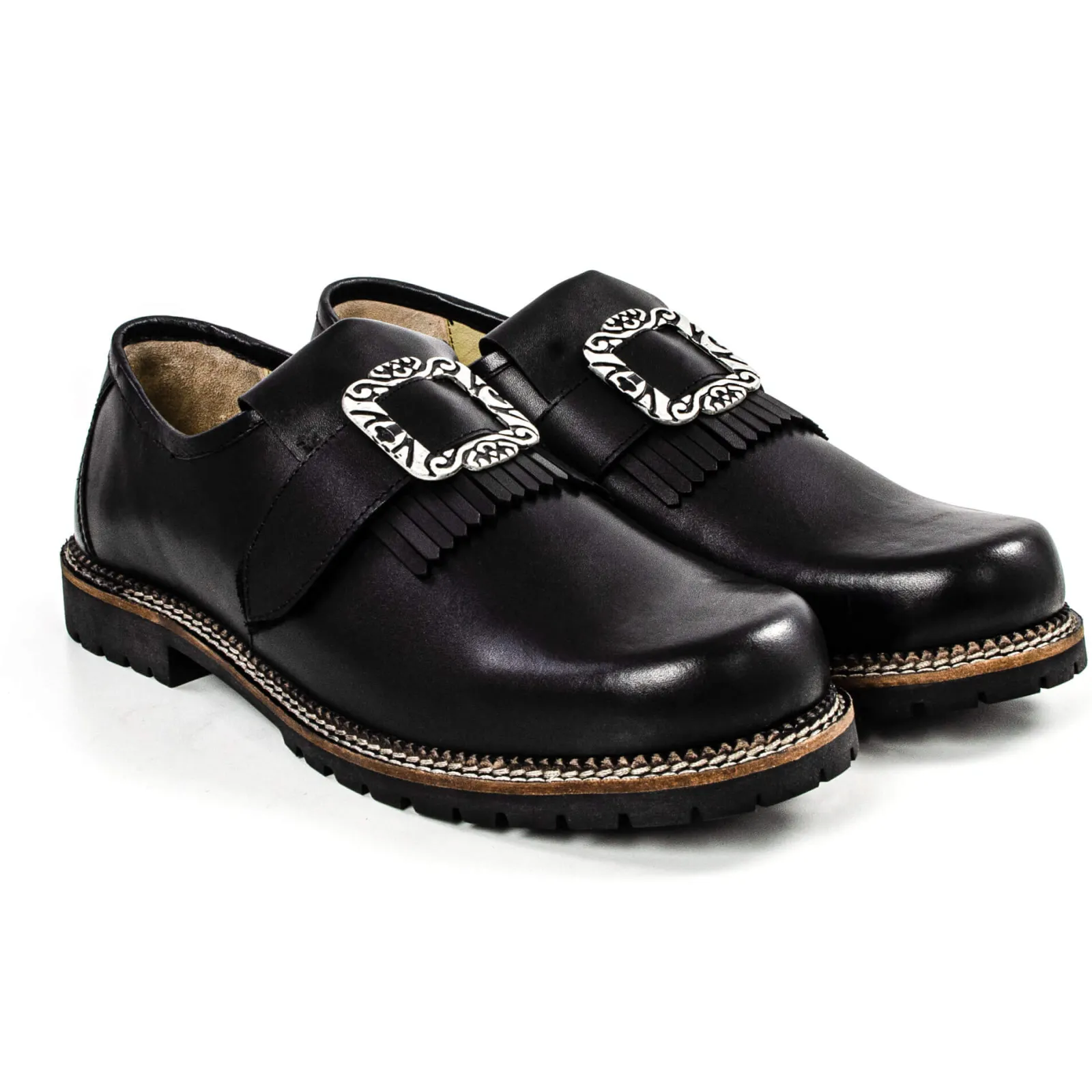 Zillertaler Trachtenwelt Herren Trachtenschuh "Sepp", Schwarz Best Sale
