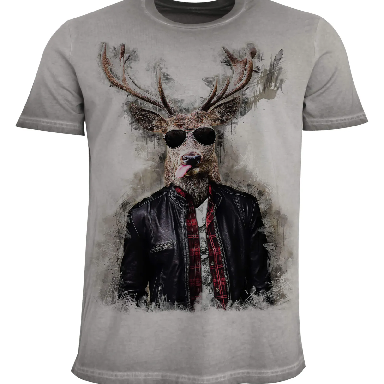 Zillertaler Trachtenwelt Herren T-Shirt "Almtracht Frank", Grau New