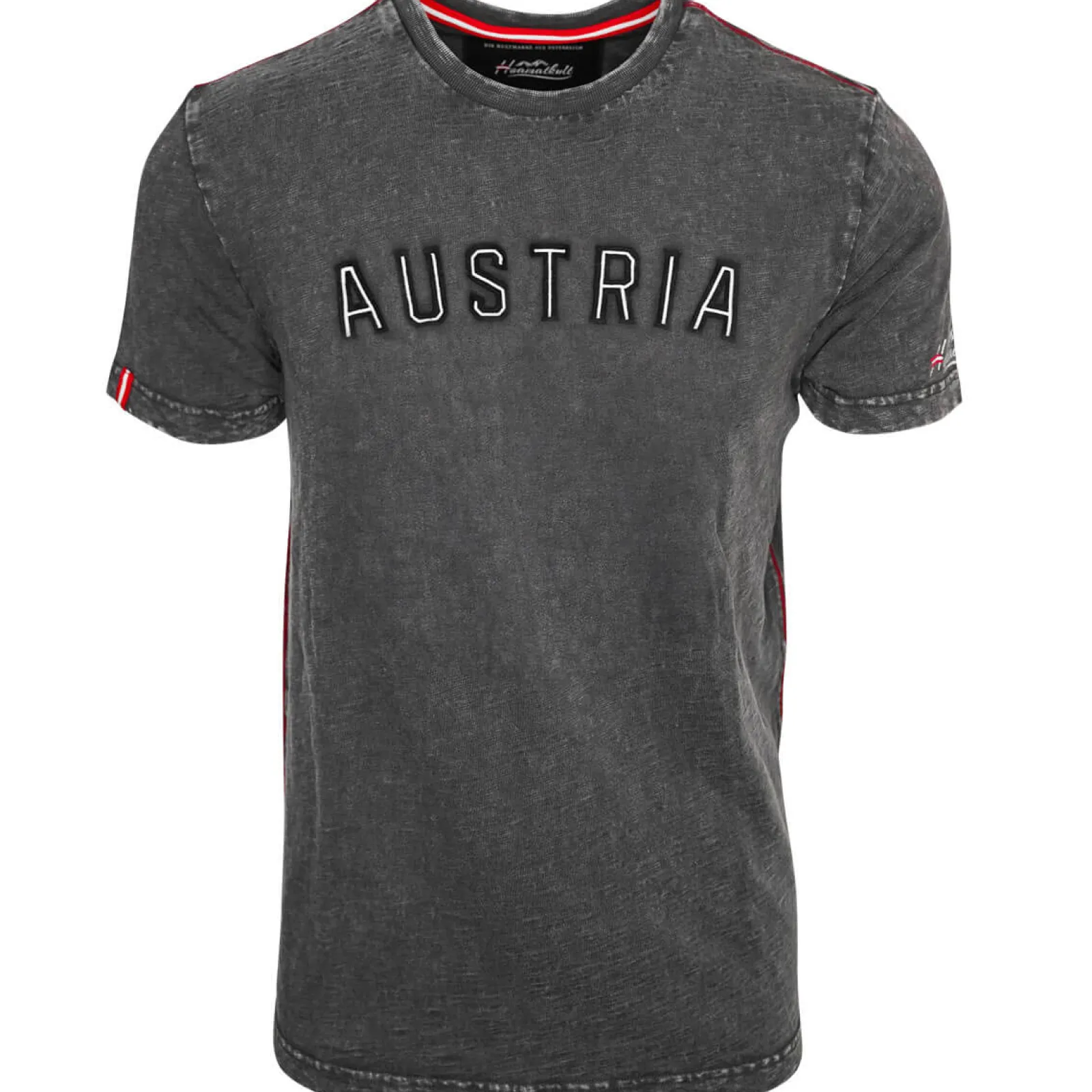 Zillertaler Trachtenwelt Herren T-Shirt "Austria Schriftzug", Dunkel Grau Fashion