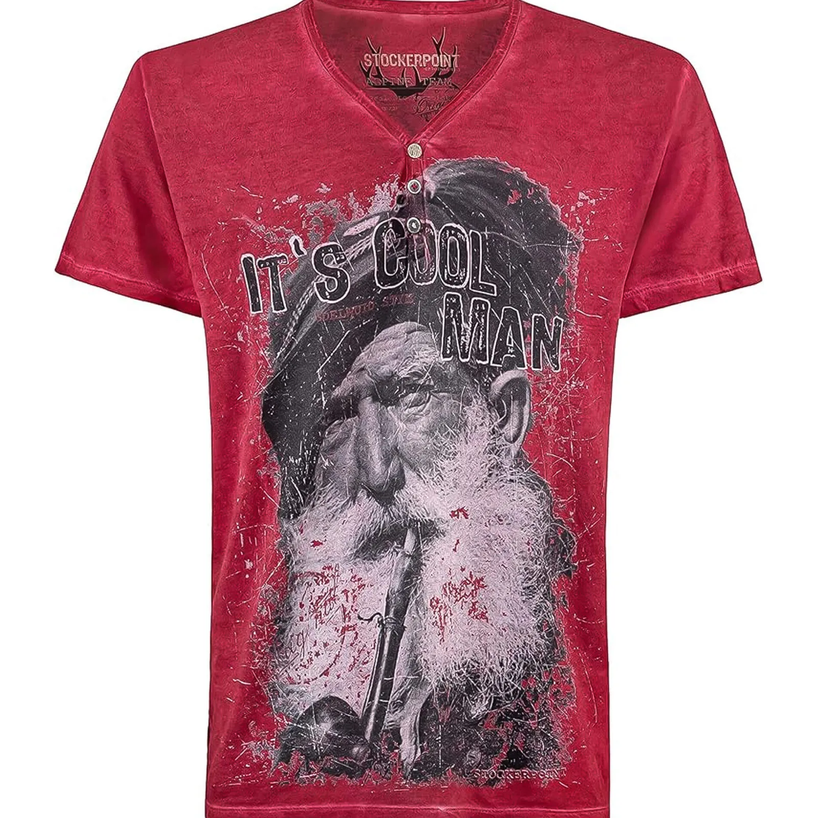 Zillertaler Trachtenwelt Herren T-Shirt "Coolman", Rot Discount