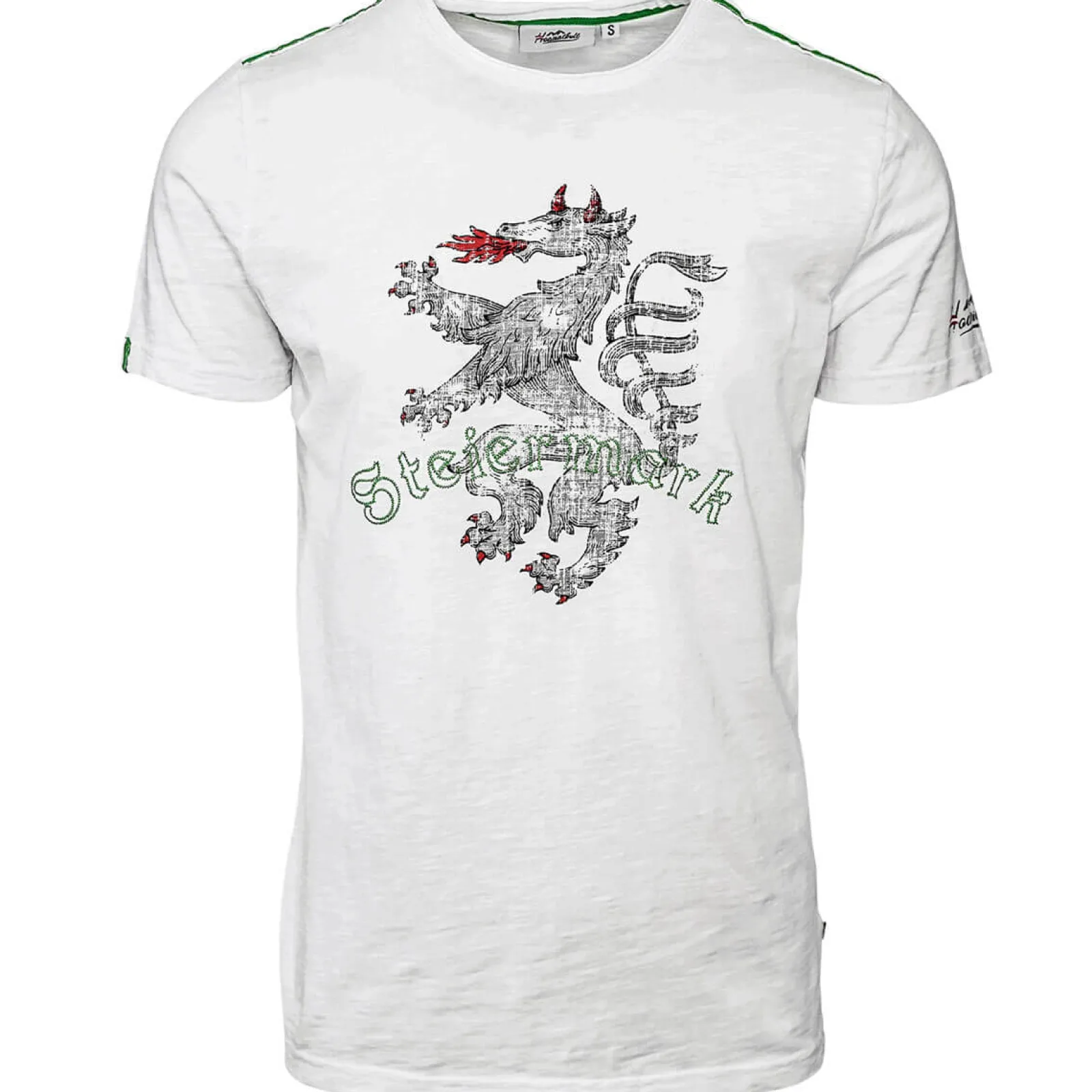 Zillertaler Trachtenwelt Herren T-Shirt "Steiermark", Weiss Weiß Sale