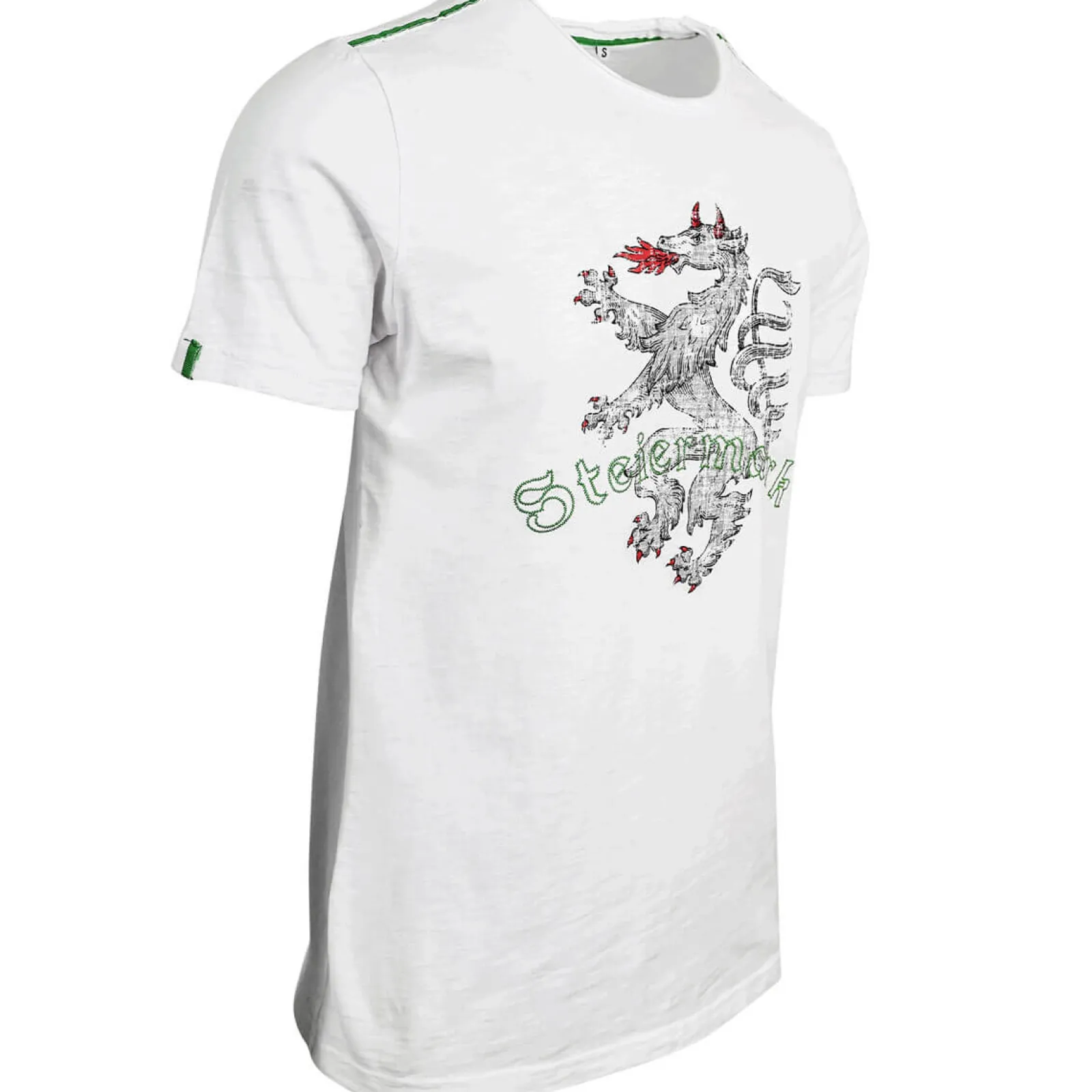 Zillertaler Trachtenwelt Herren T-Shirt "Steiermark", Weiss Weiß Sale