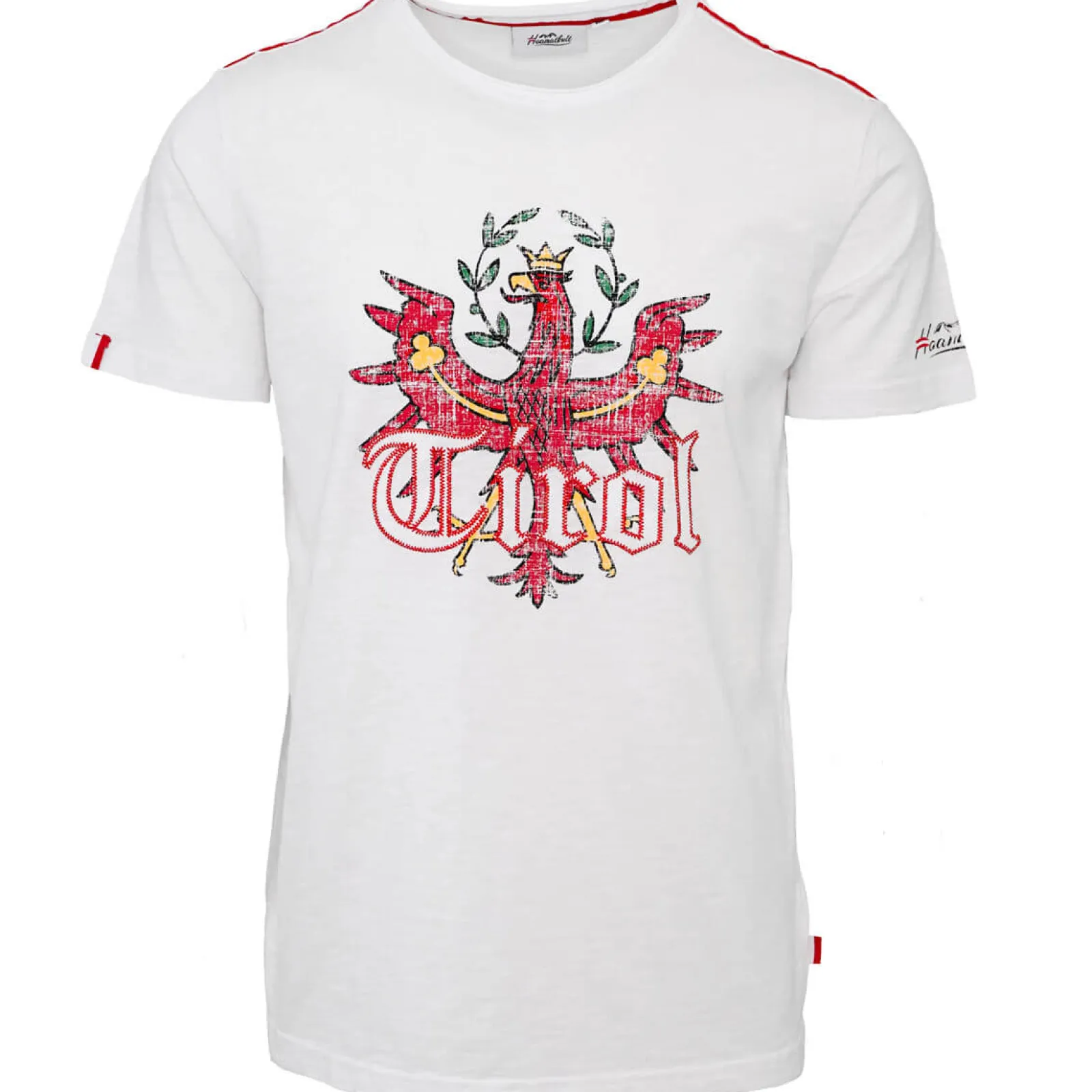 Zillertaler Trachtenwelt Herren T-Shirt "Tirol", Weiss Weiß Outlet