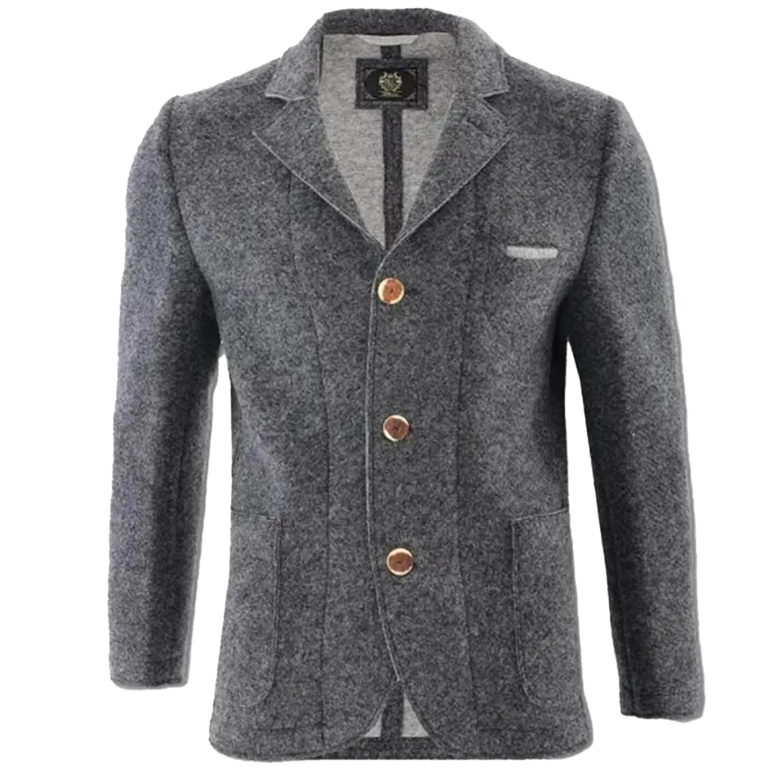 Zillertaler Trachtenwelt Herren Walkjacke "Gert", Grau Best Sale