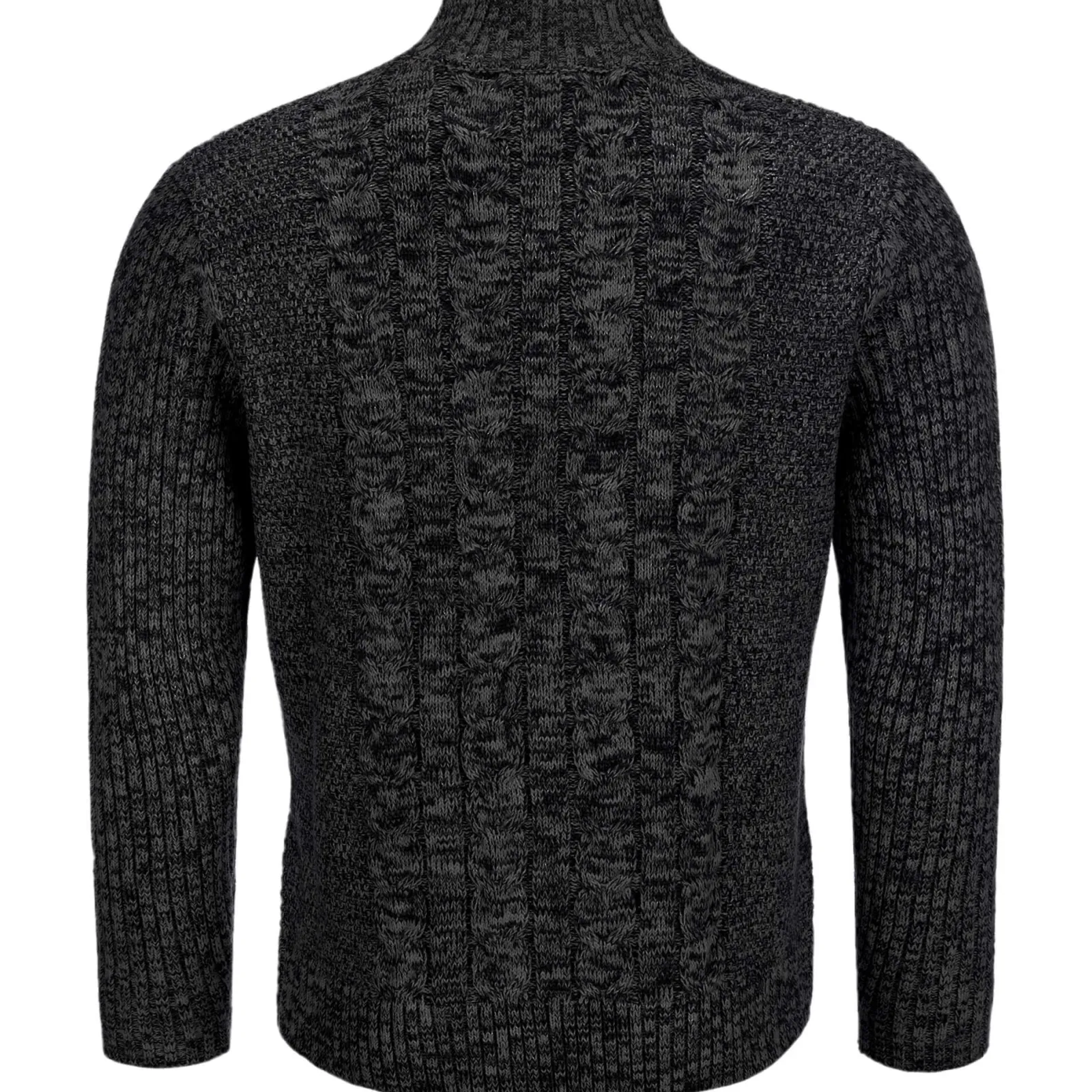 Zillertaler Trachtenwelt Herren Zopf-Strickjacke "Noel", Dunkel Grau Hot