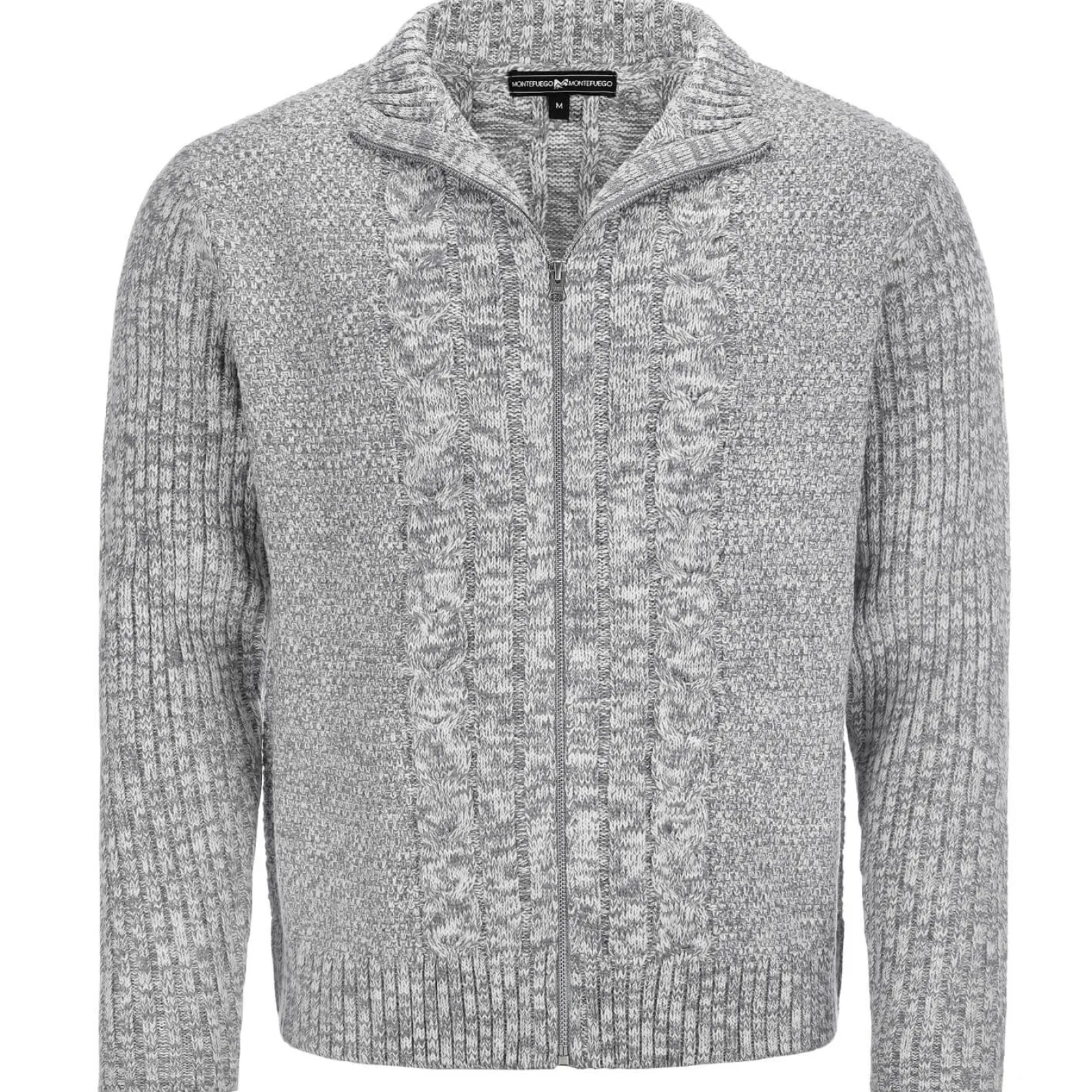 Zillertaler Trachtenwelt Herren Zopf-Strickjacke "Noel", -Melange Grau Best Sale