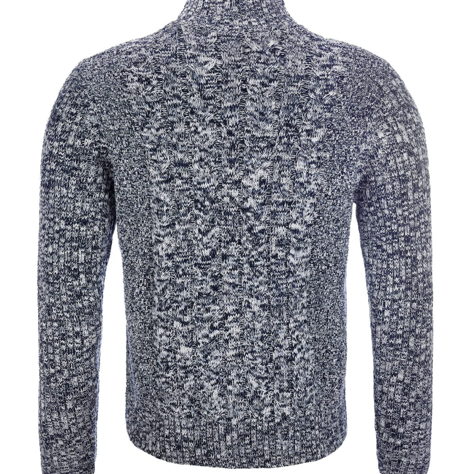 Zillertaler Trachtenwelt Herren Zopf-Strickjacke "Noel", Navy-Melange Blau Fashion