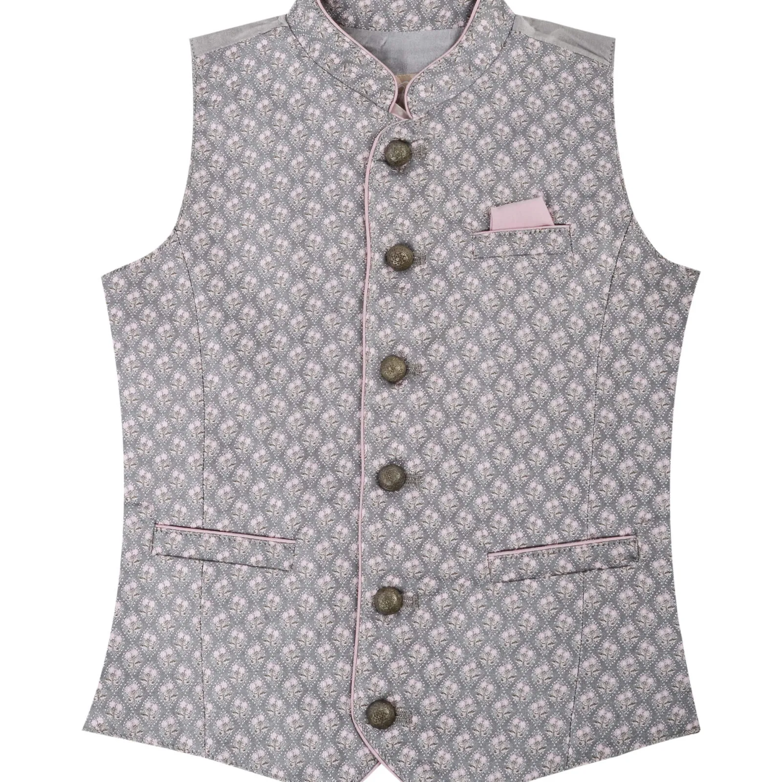 Zillertaler Trachtenwelt Jungen Gilet "Marno", Taupe Braun Shop