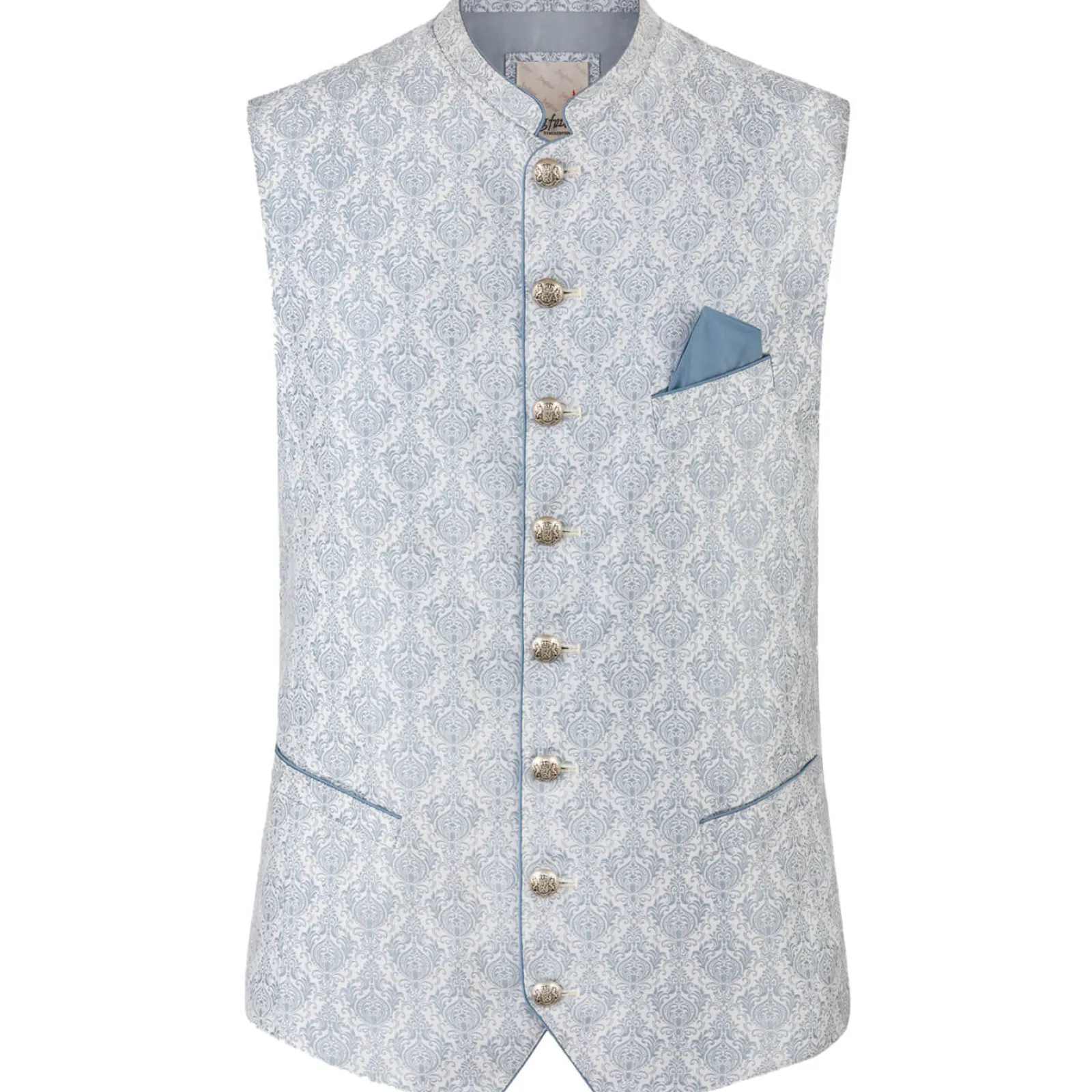 Zillertaler Trachtenwelt Jungen Gilet "Nino", Hell Blau Cheap