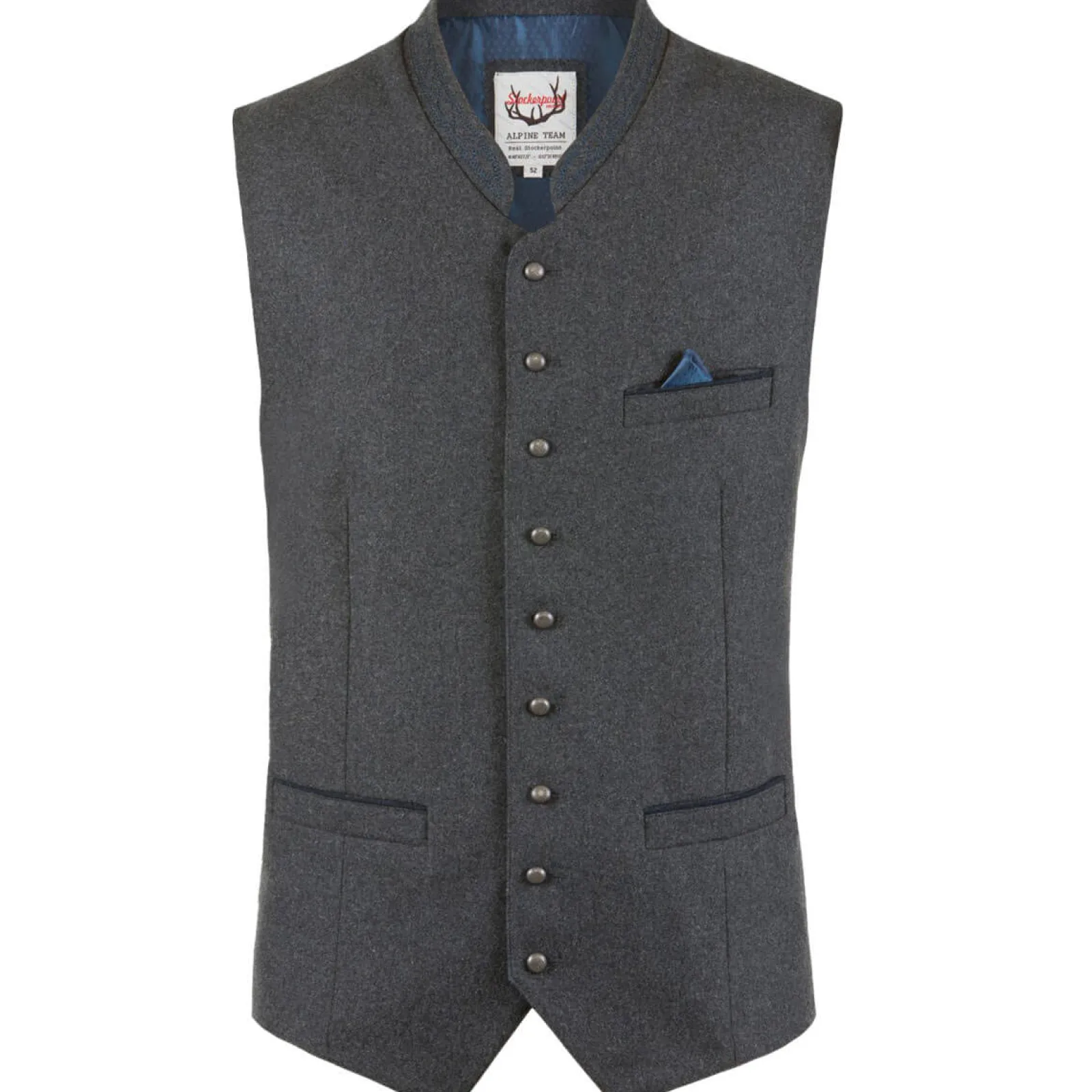 Zillertaler Trachtenwelt Jungen Trachtengilet "Lucio", Schiefer-blau Grau Cheap