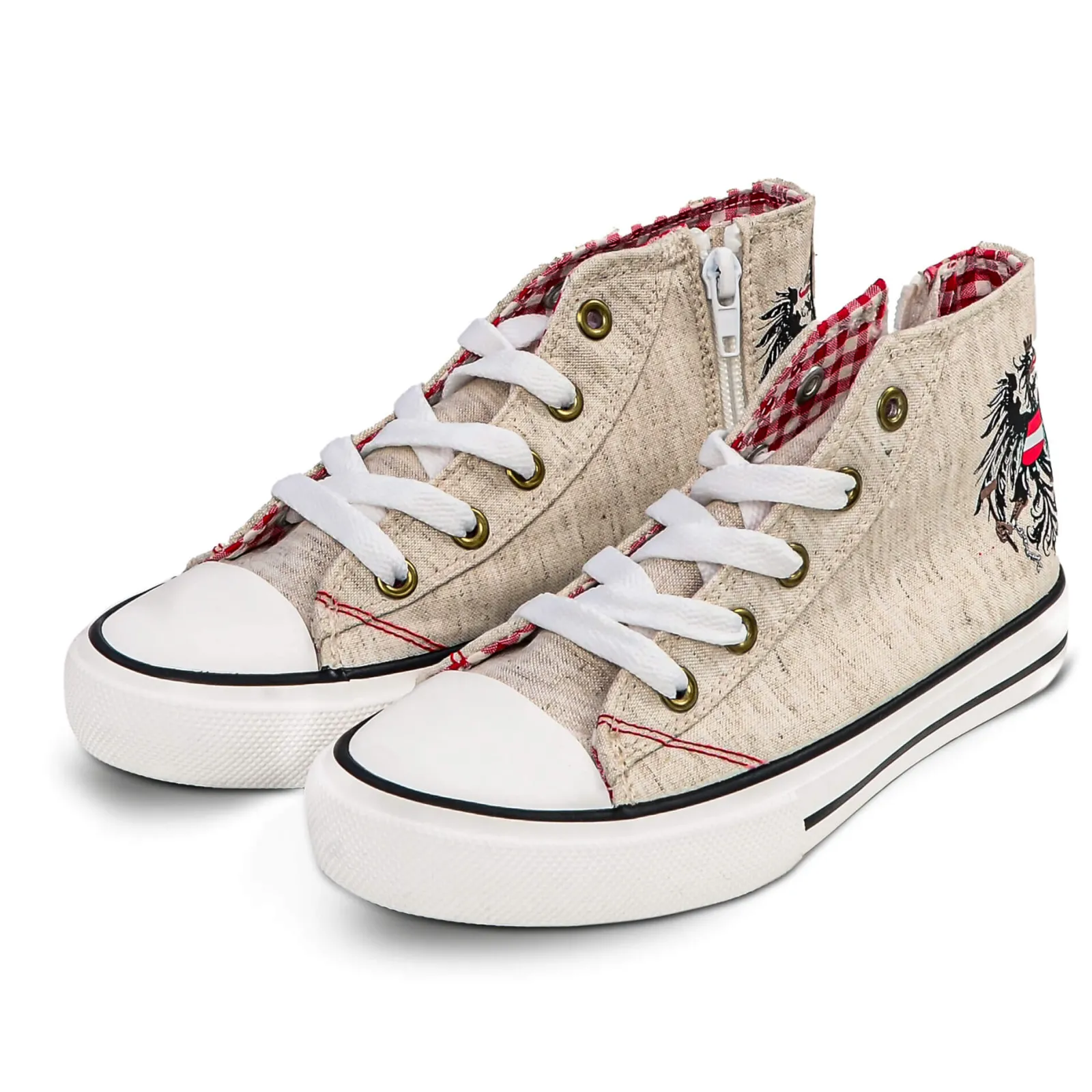 Zillertaler Trachtenwelt Kinder Chucks "Austria", Beige Cheap