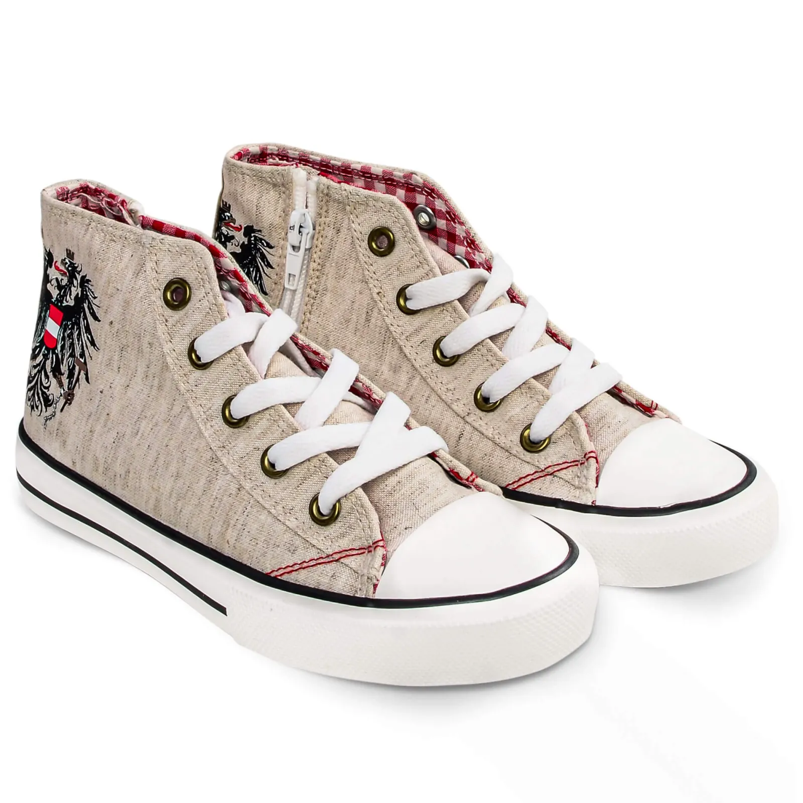 Zillertaler Trachtenwelt Kinder Chucks "Austria", Beige Cheap
