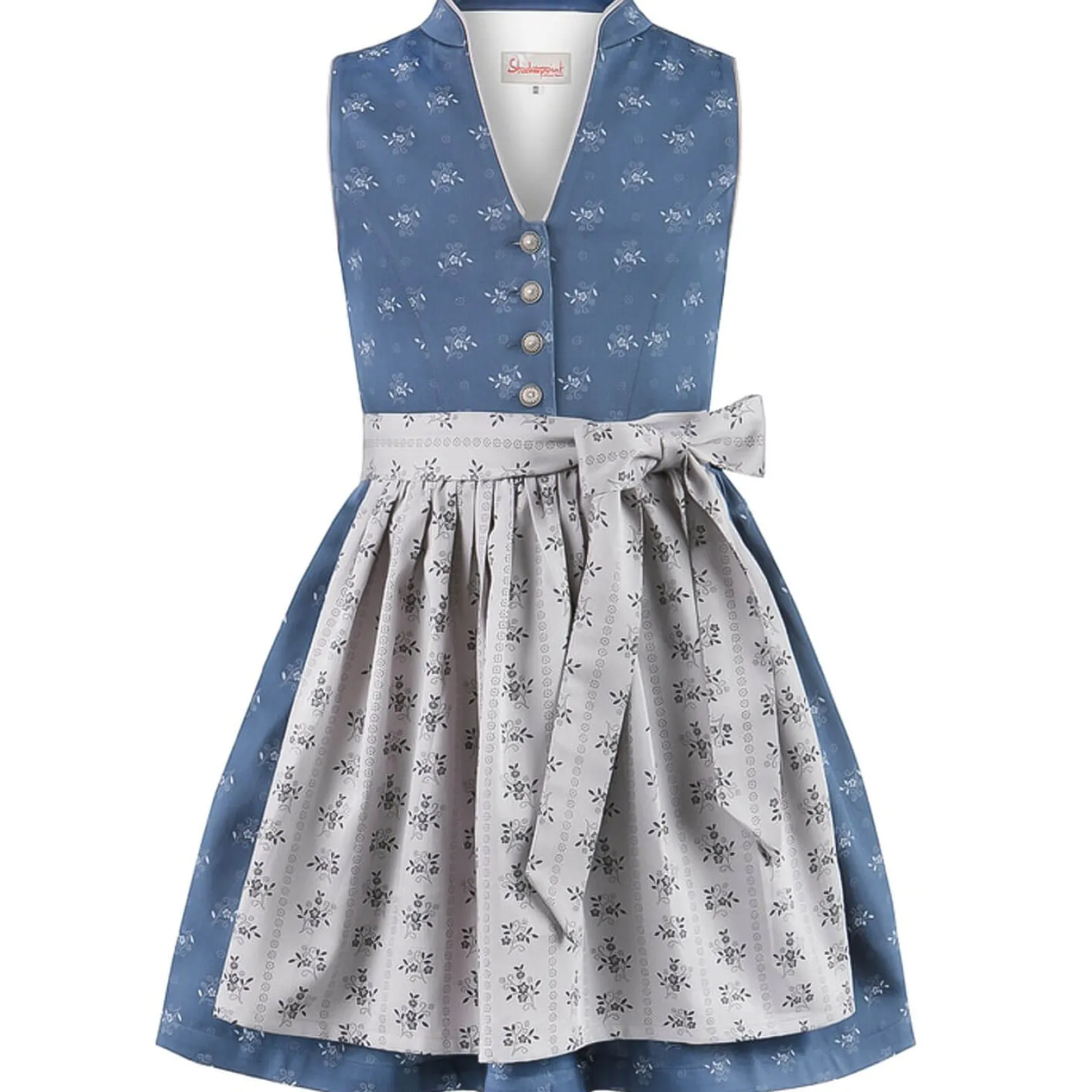 Zillertaler Trachtenwelt Kinder Dirndl "Amalie", -Hellgrau Blau Online
