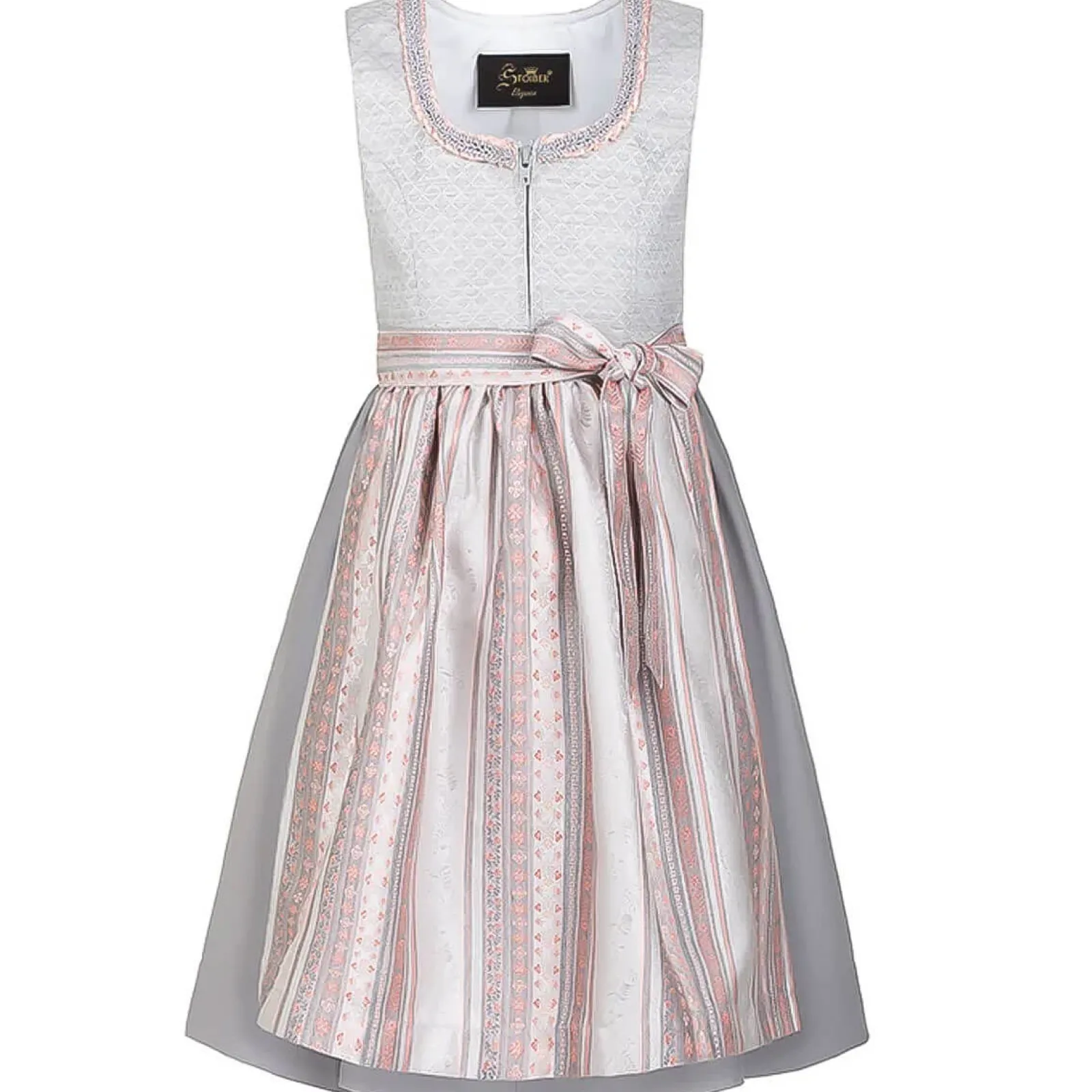 Zillertaler Trachtenwelt Kinder Dirndl "Frida", Silber Grau Cheap