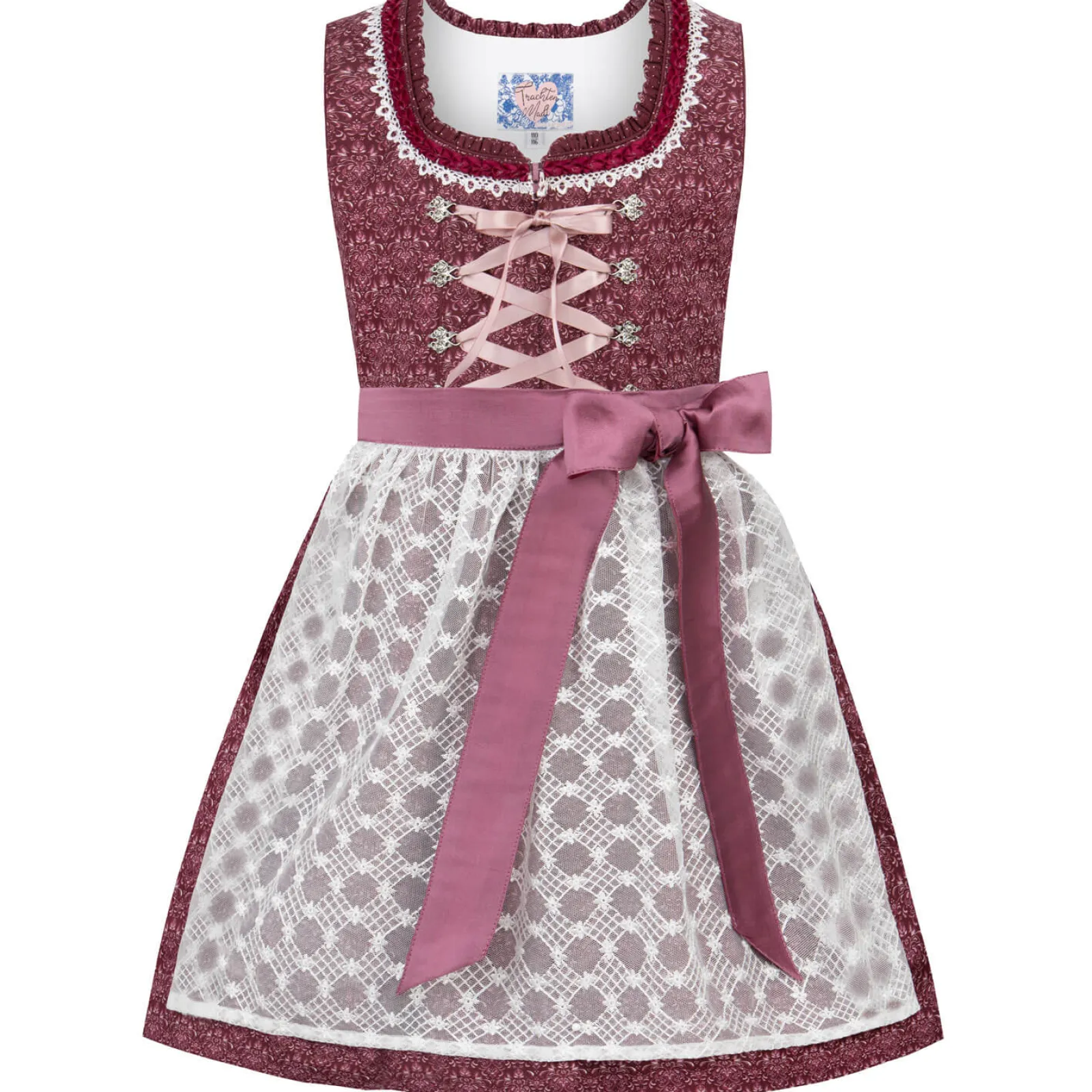 Zillertaler Trachtenwelt Kinder Dirndl "Kaja", Bordeaux Rosa Online