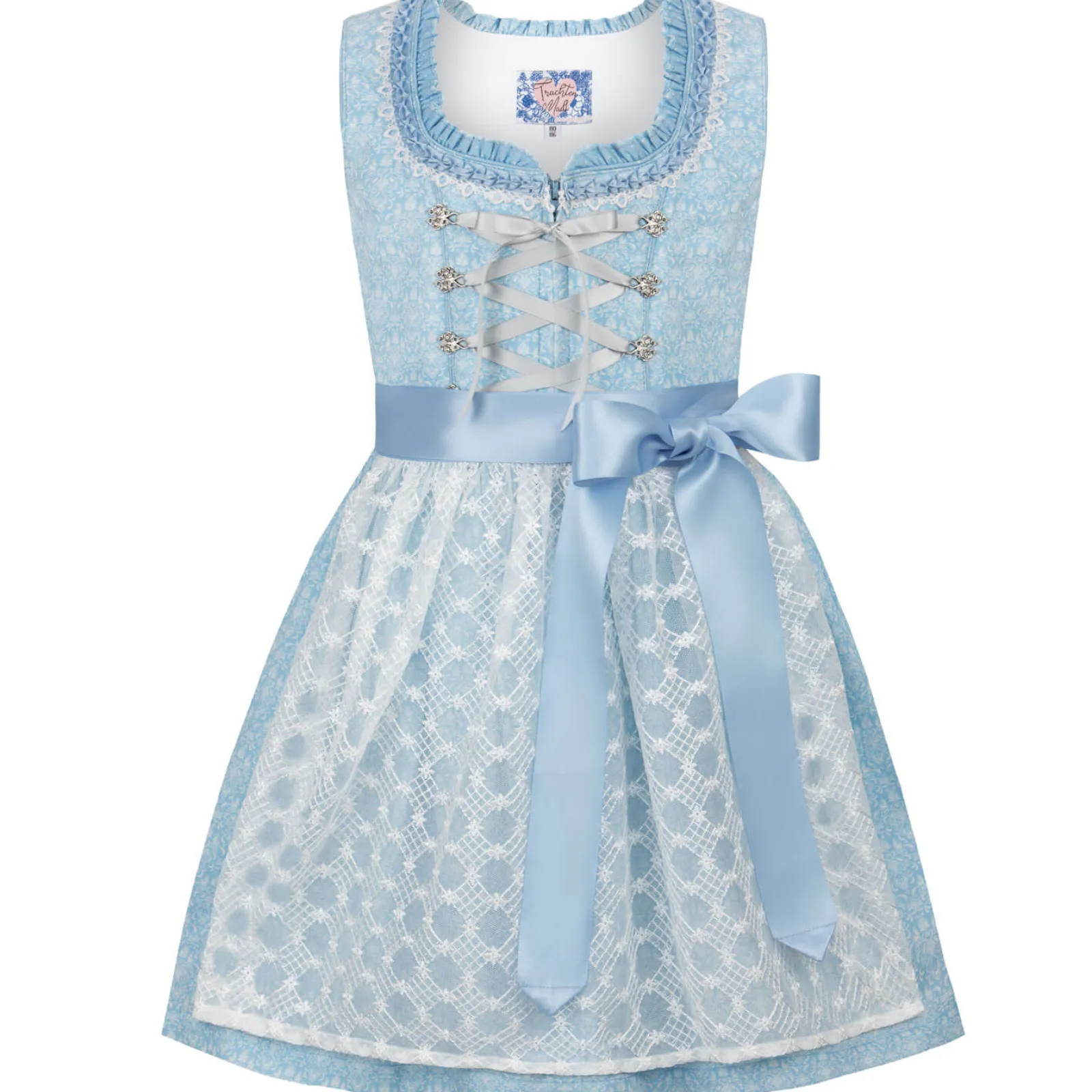 Zillertaler Trachtenwelt Kinder Dirndl "Kaja", Hell Blau Flash Sale