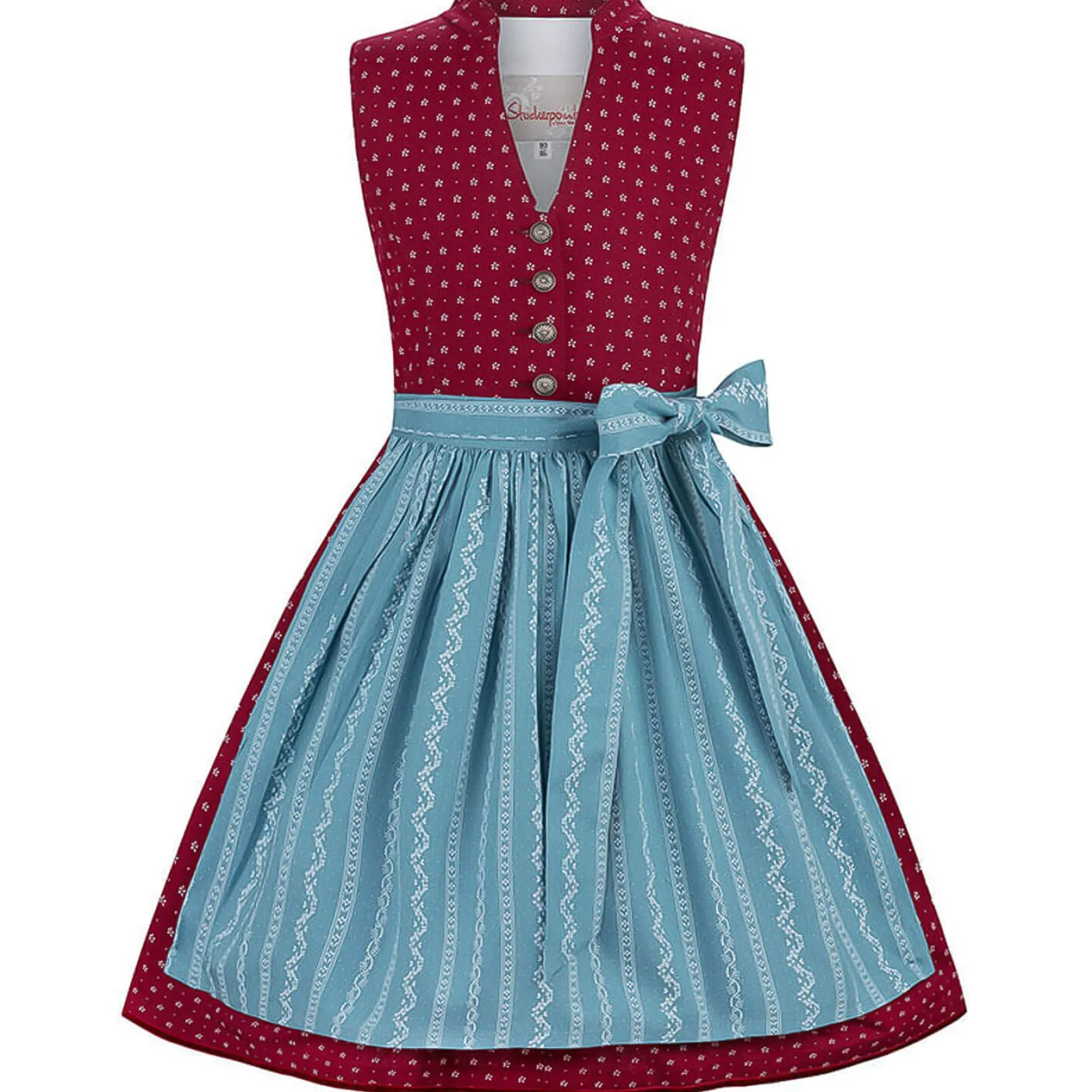 Zillertaler Trachtenwelt Kinder Dirndl "Karla", Bordeaux Blau Clearance